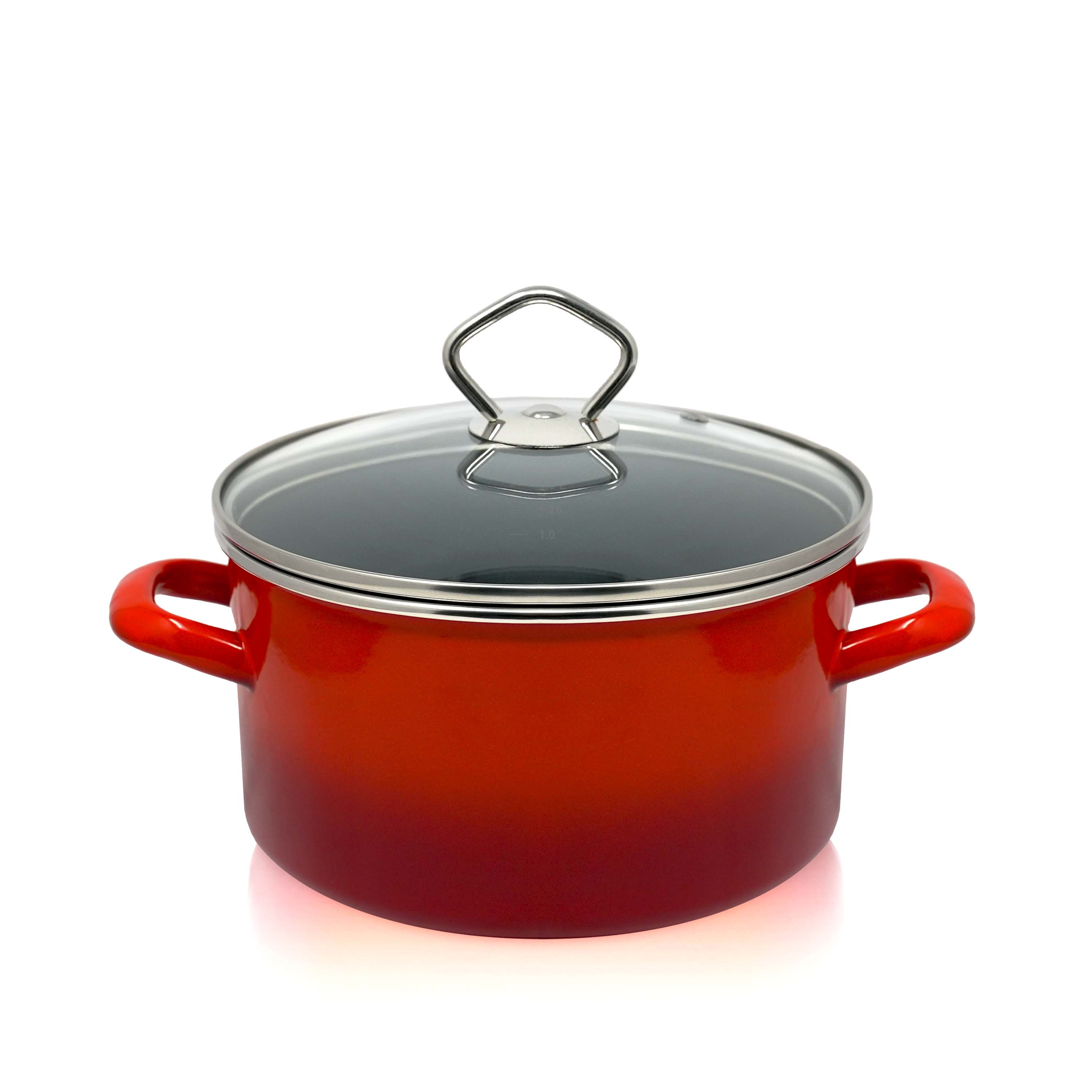 Emaille Fleischtopf Rom mit Chromrand, &Oslash; 16 cm, Inh. 1,5 l - Bild 1