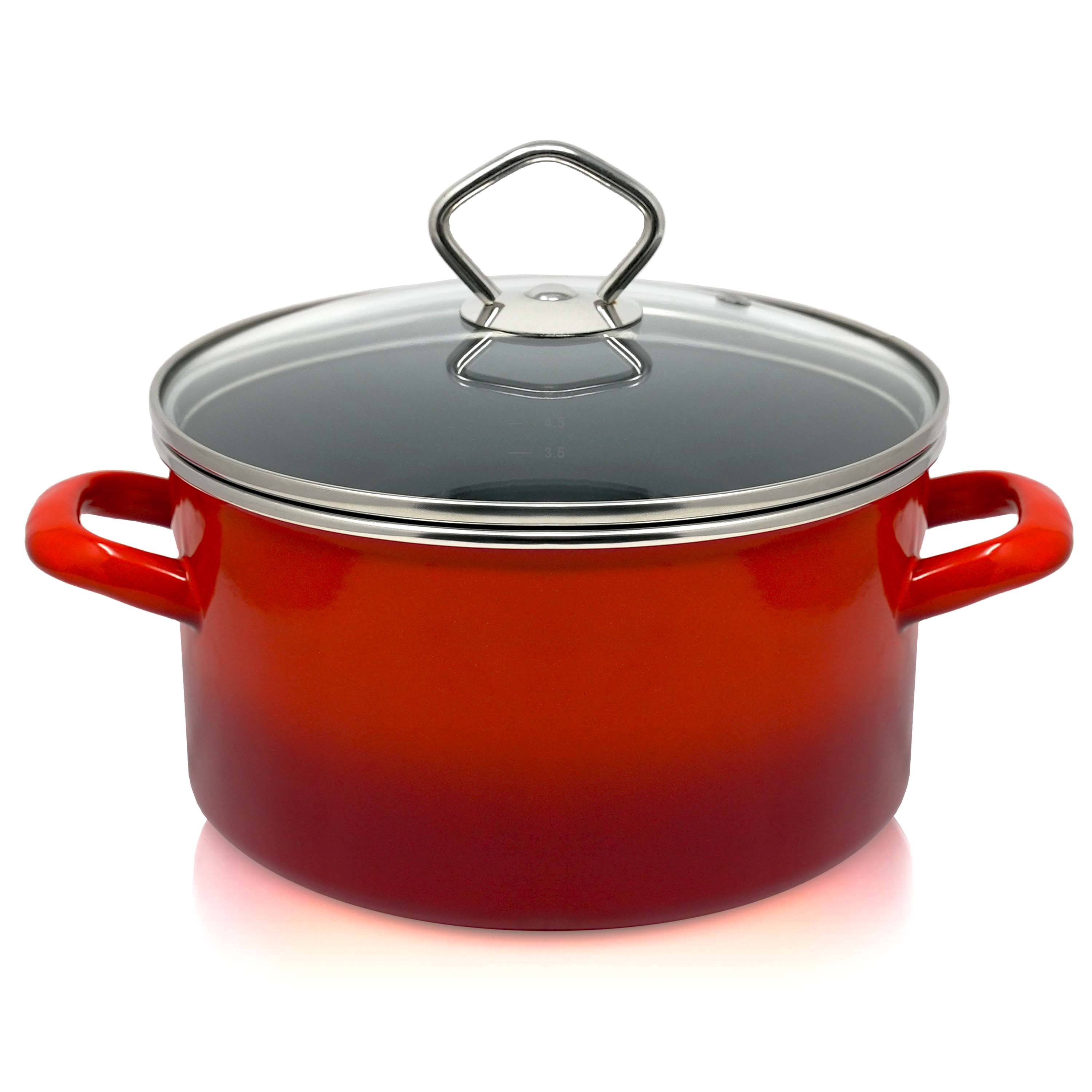 Emaille Fleischtopf Rom mit Chromrand, &Oslash; 24 cm, Inh. 5,0 - Bild 1