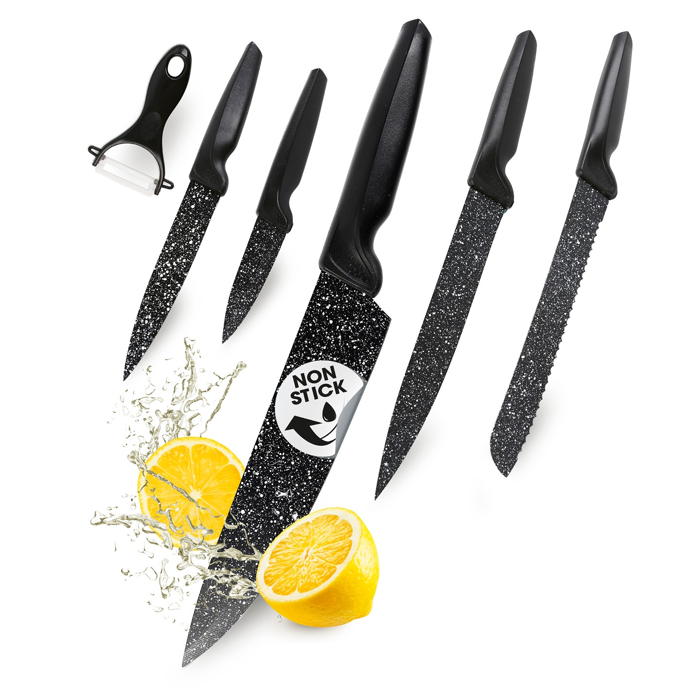 GOURMETmaxx Messerset 6-tlg. Schwarz - Bild 1