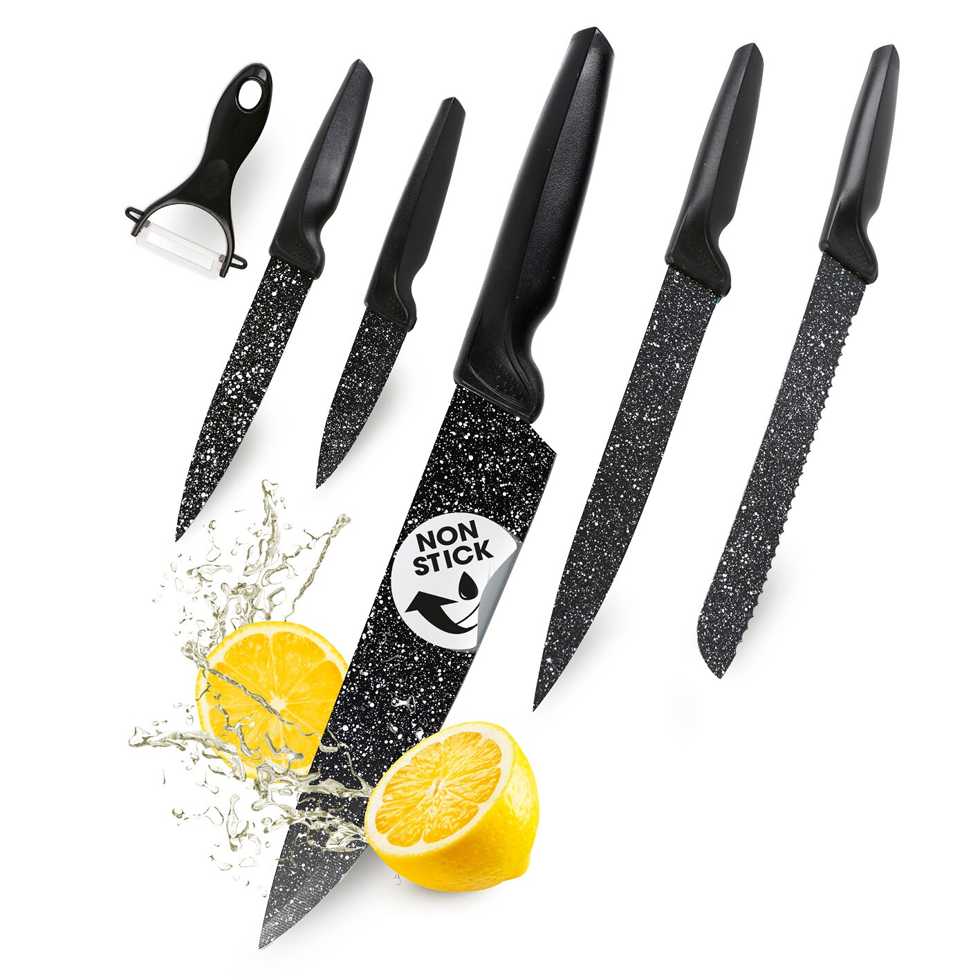 Messerset 6-tlg. Schwarz
