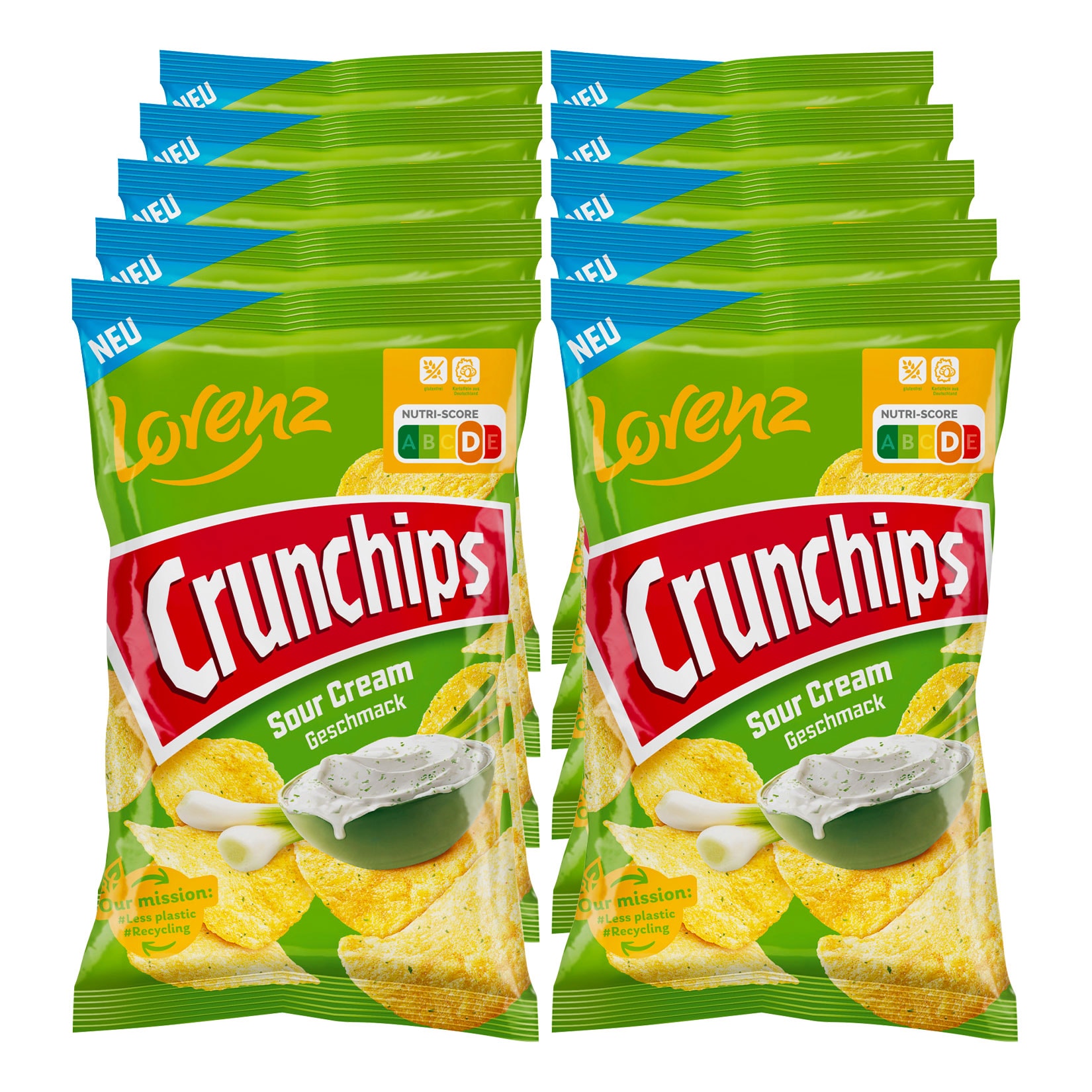 Lorenz Crunchips Sour Cream 150 g, 10er Pack - Bild 1