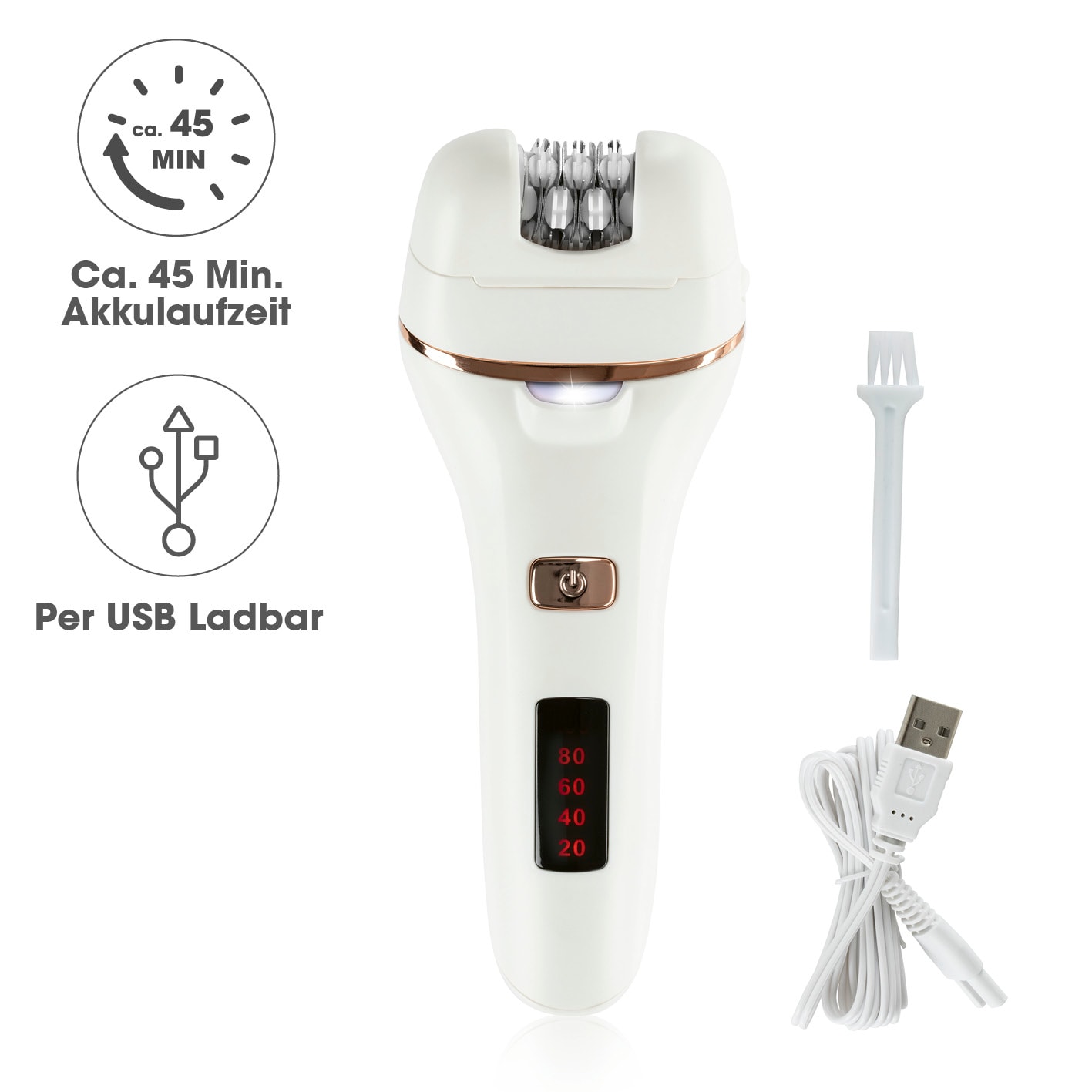 VITALmaxx Epilierer 3,7V wei&szlig;/rosegold - Bild 1