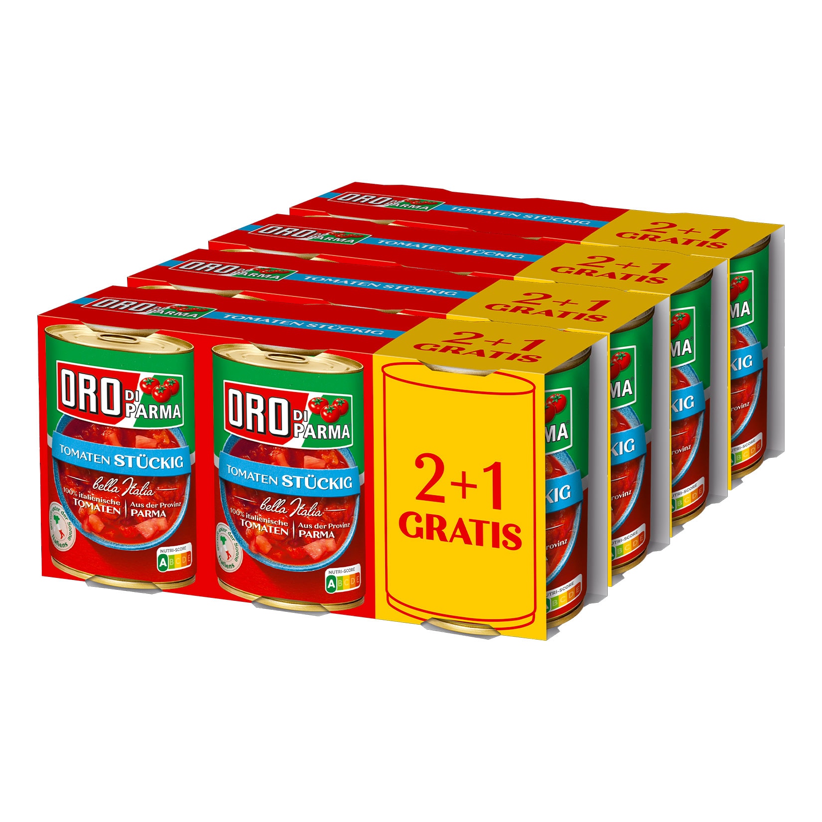 Oro di Parma Tomaten st&uuml;ckig 3er Bundle 1,2 kg, 4er Pack - Bild 1