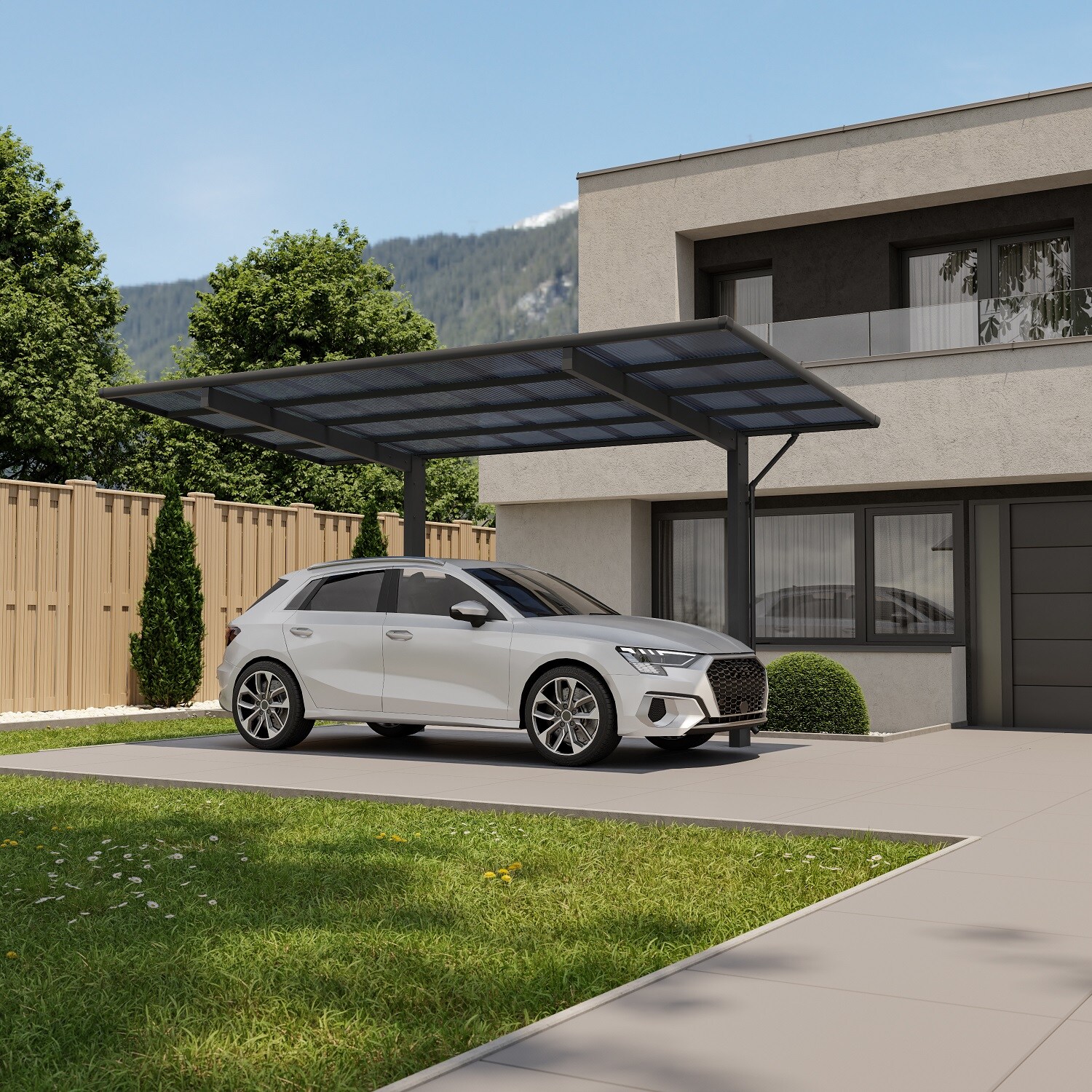 Azur Aluminium Carport Sky Typ 80 Anthrazit | 09006547610369