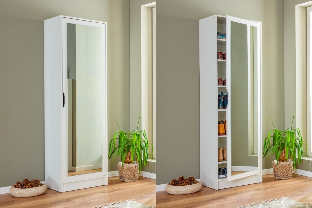Inter Link Schuhschrank Westphalen – 1 Spielgeltür – weiss | 04010340190435