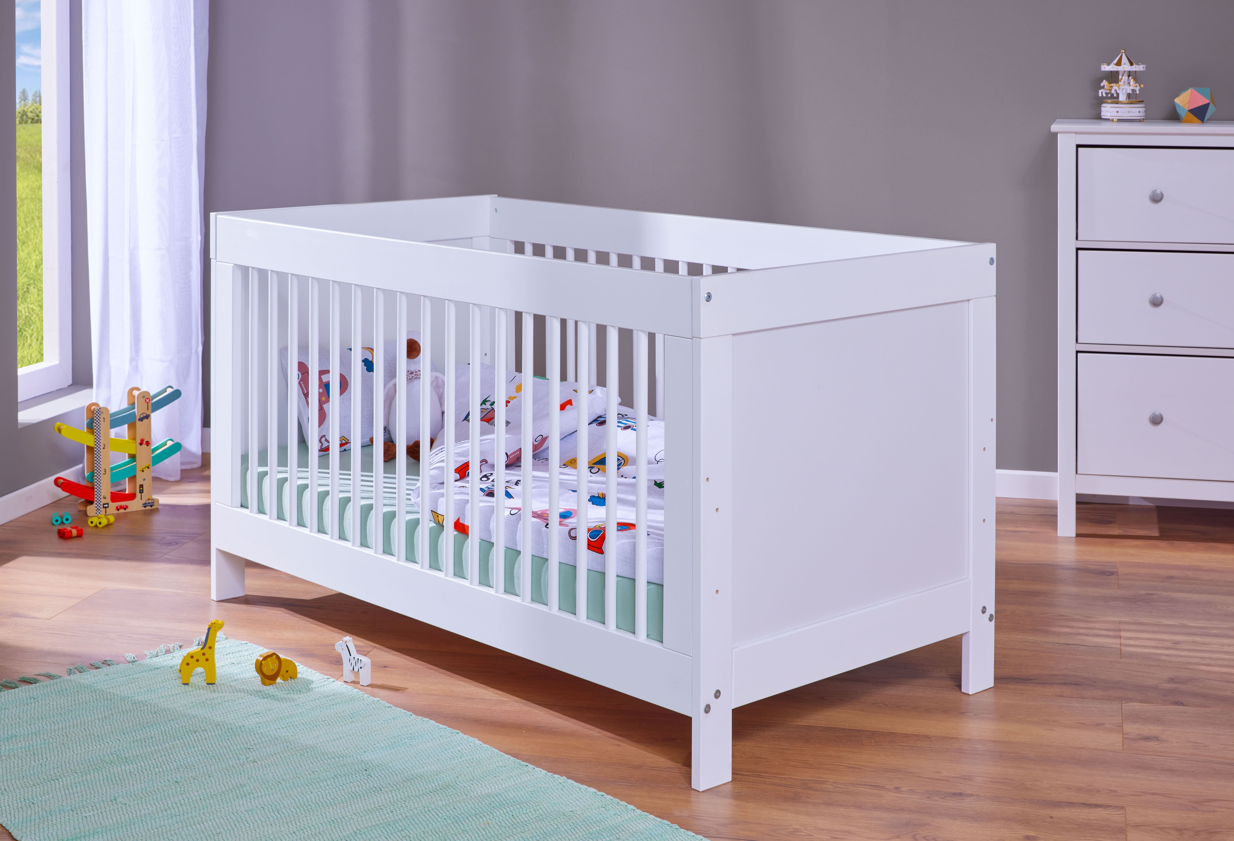 Inter Link Kinderbett Babybett Baila 70 x 140 cm - inkl. H&ouml;henverstellbarer Lattenrost - Bild 1