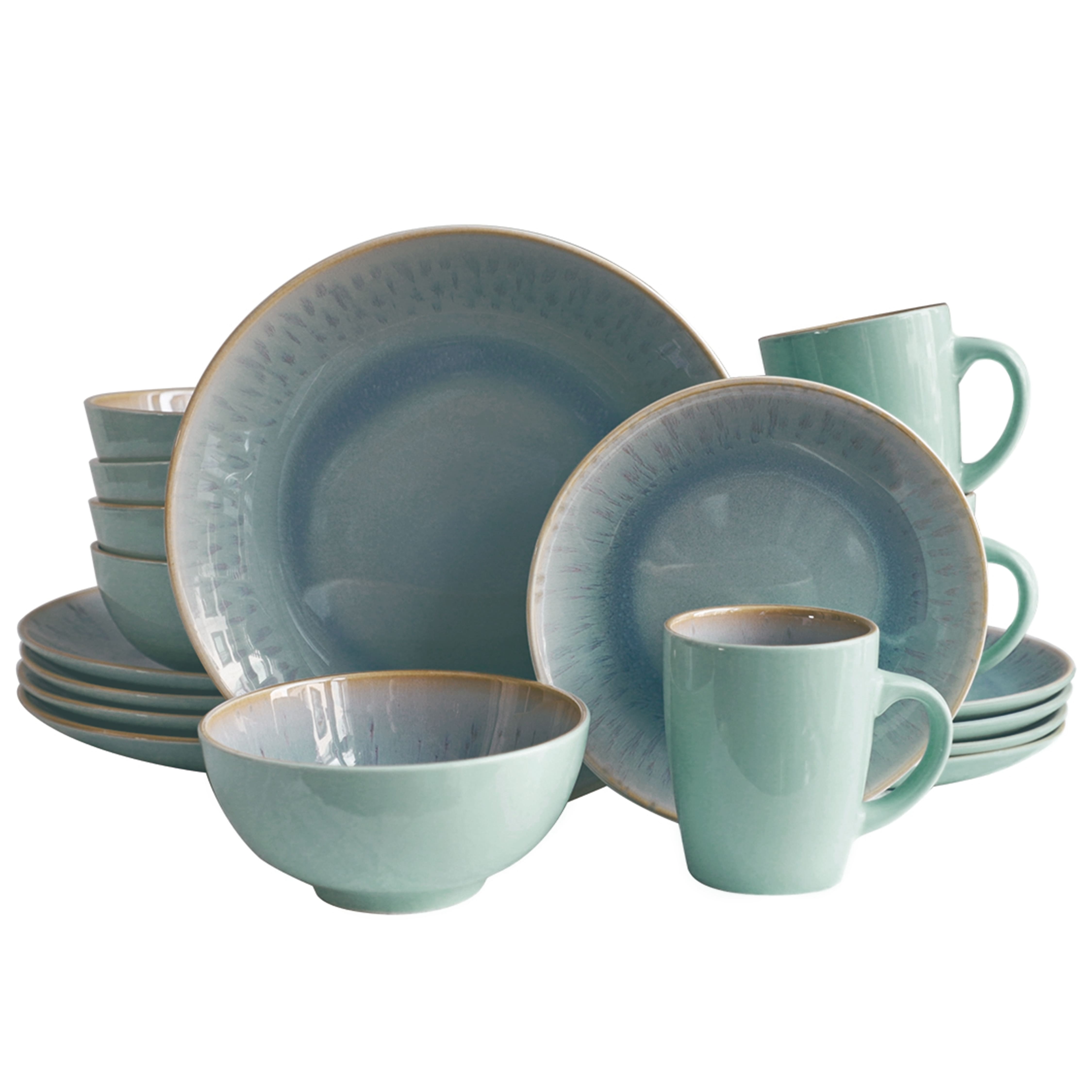 Echtwerk 24-teiliges Vintage Tafelservice "Ana" Modern-Design, f&uuml;r 6 Personen, Stilvolles Geschirrset aus Porzellan mit 6 x Speiseteller, 6 x Beilagenteller, 6 x Sch&uuml;ssel, 6 x Teetassen - Bild 1