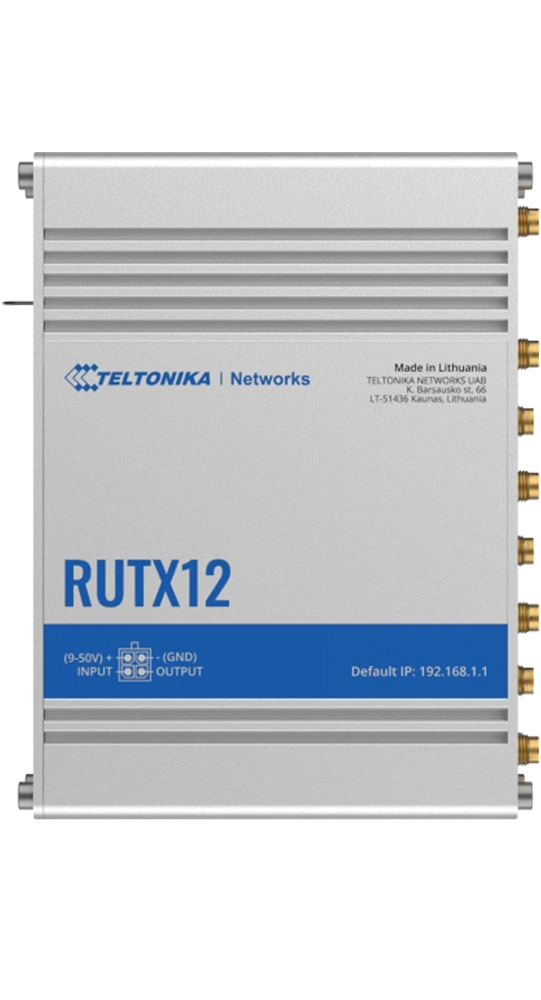 Teltonika RUTX12 Dual LTE CAT 6 Industrieller Mobilfunk-Router Silber - Bild 1