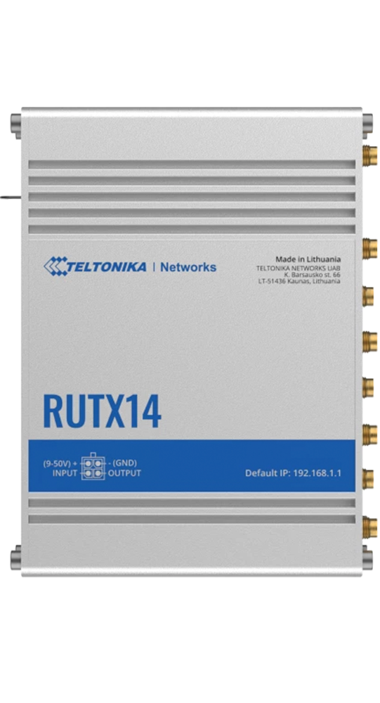 Teltonika RUTX14 4G LTE CAT12 Industrial Cellular Router Silber - Bild 1