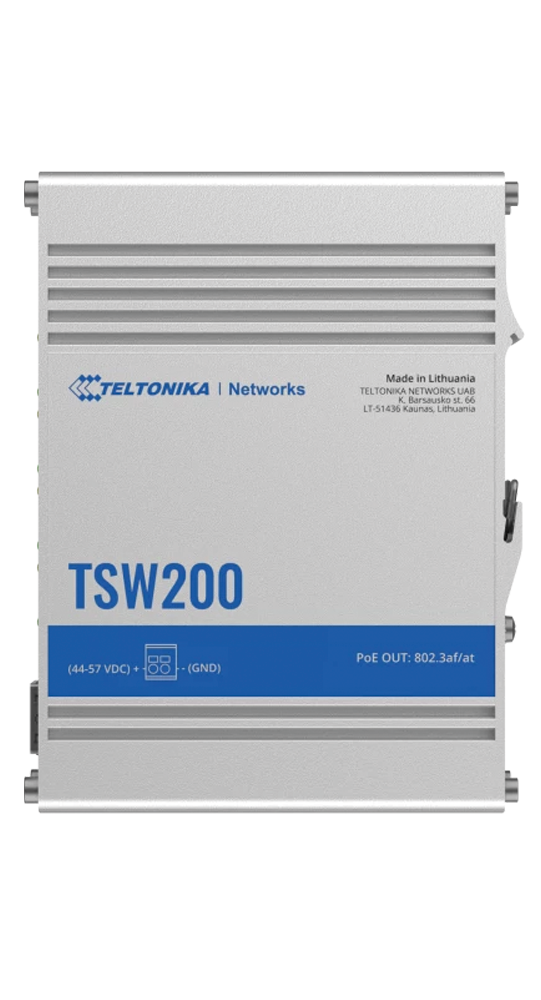Teltonika TSW200 Industrial Unmanaged PoE+ Switch Silber - Bild 1