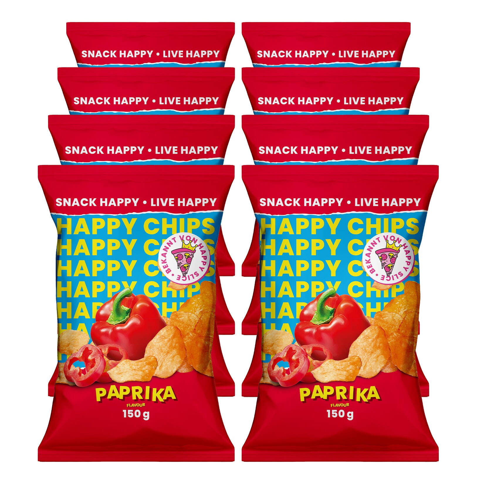 Lanch Happy Chips Paprika 150 g, 8er Pack - Bild 1