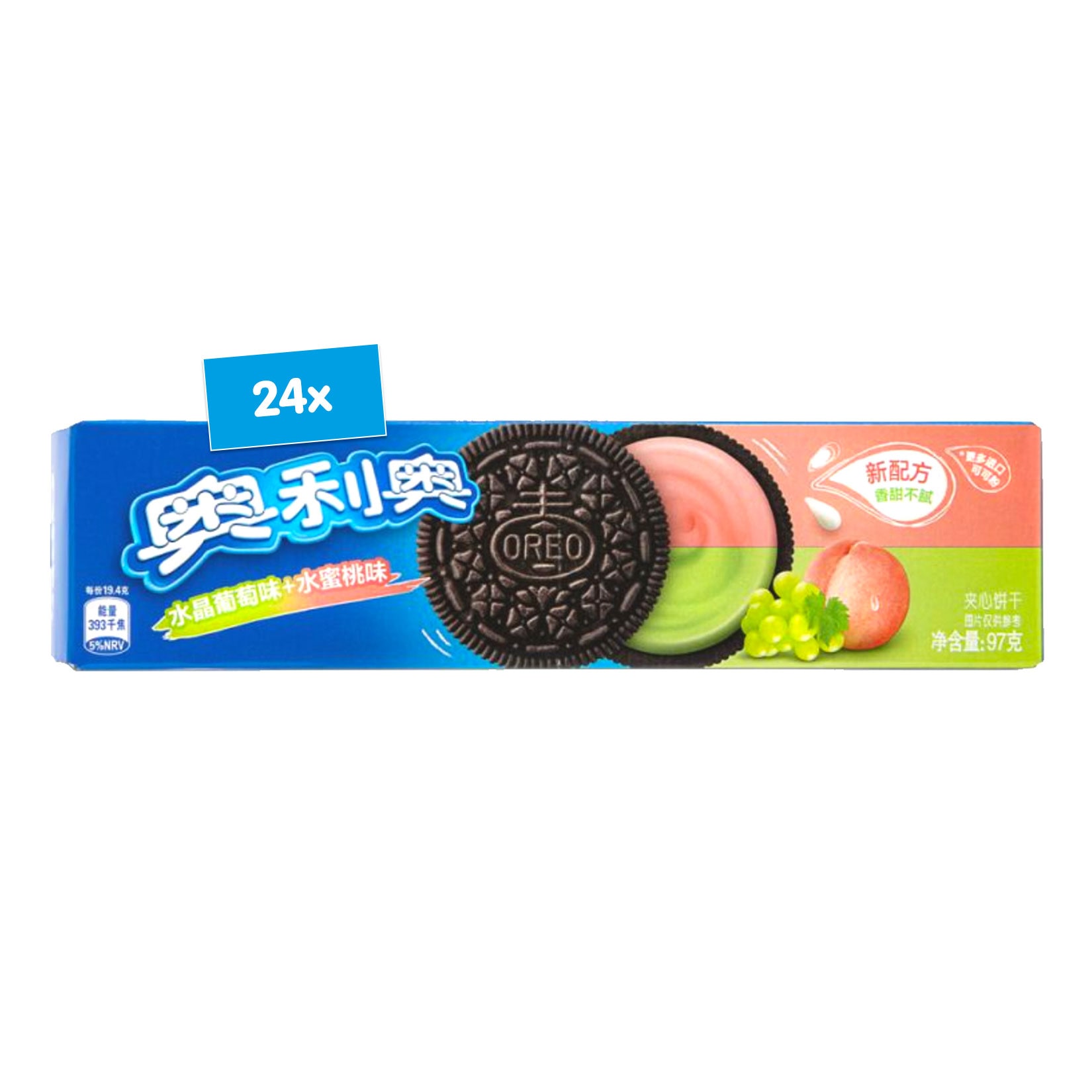 Oreo Crystal Peach & Grape 97 g, 24er Pack - Bild 1