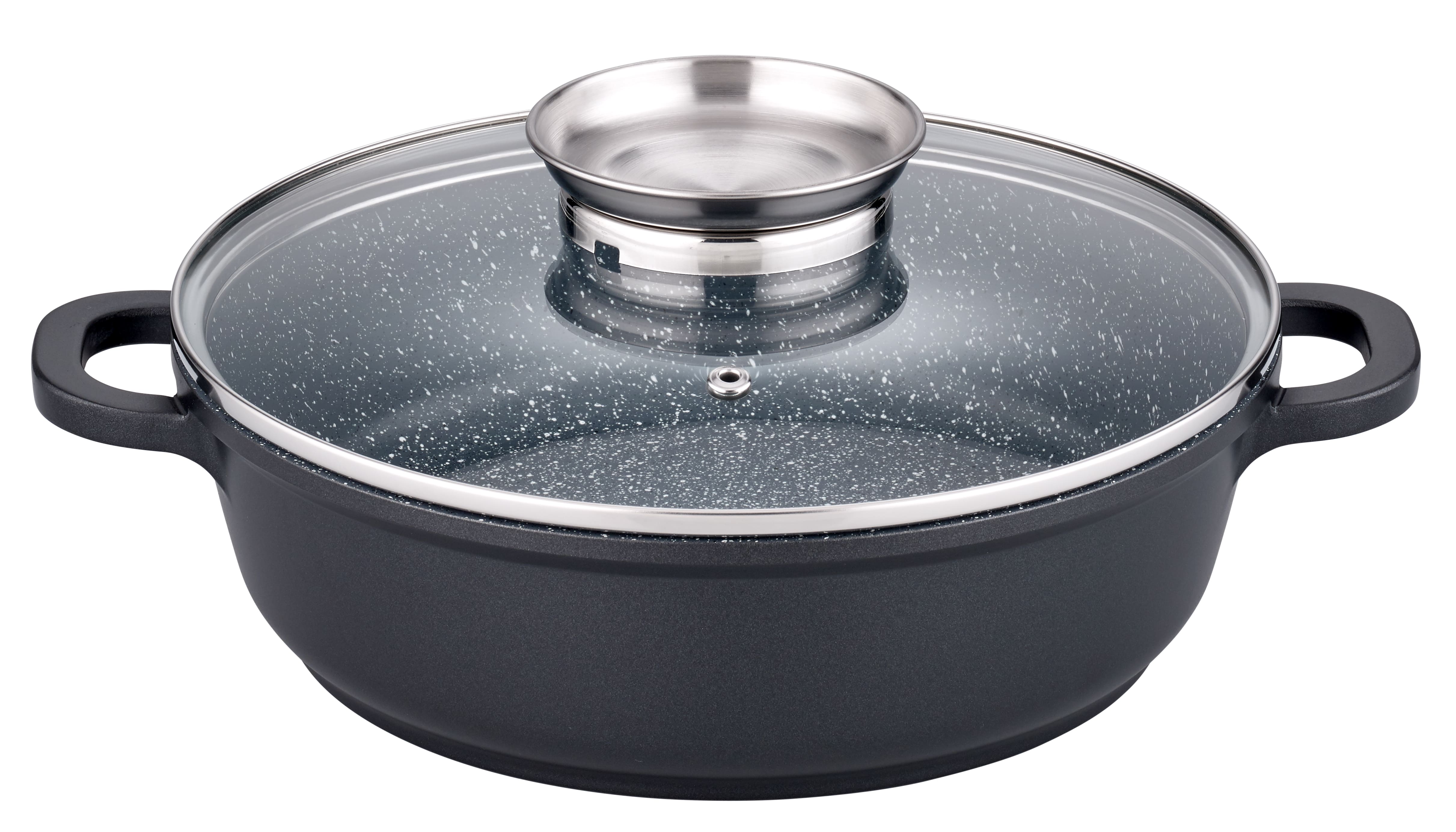 GSW Servierpfanne Gourmet Granit 24cm mit Glasdeckel - Bild 1