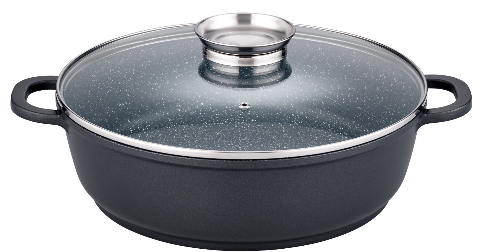 GSW Servierpfanne Gourmet Granit 32cm mit Glasdeckel | 04005643415439