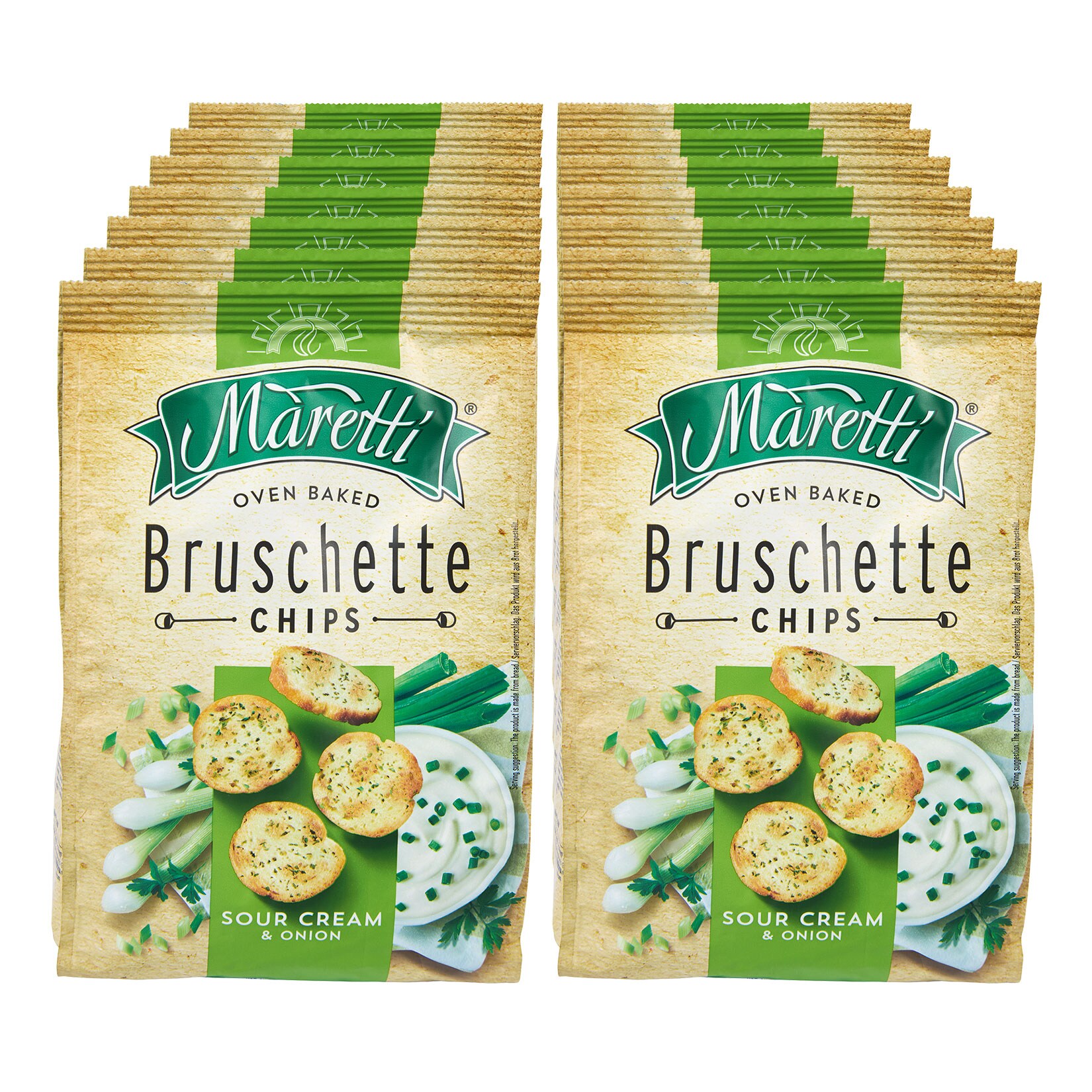 Maretti Bruschette Chips Sour Cream & Onion 150 g, 14er Pack - Bild 1