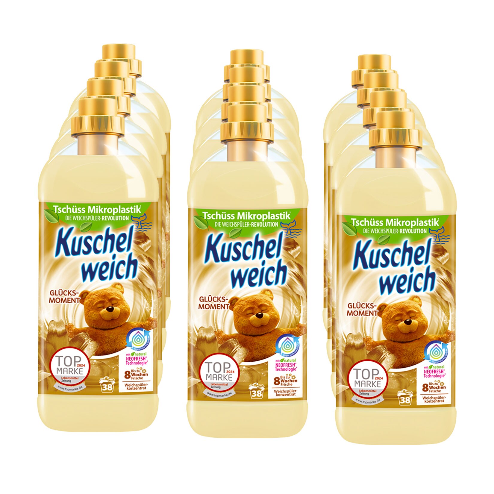 Kuschelweich Weichspüler Glücksmoment 1 Liter, 12er Pack