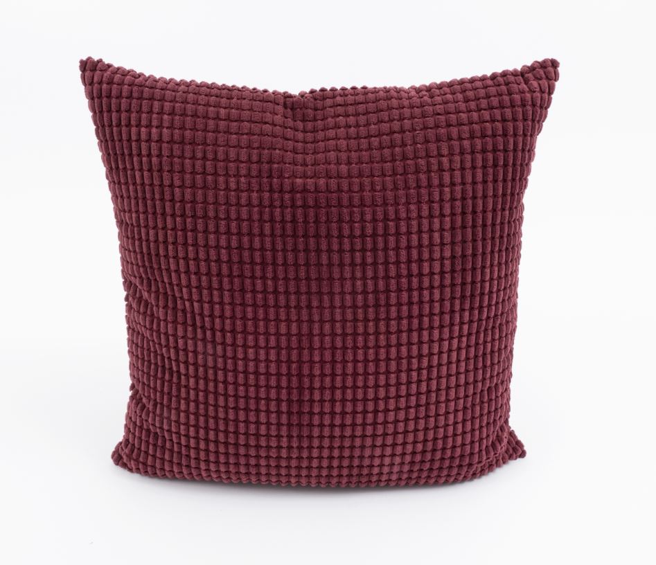 Dekokissen Chenille sortiert - versch. Ausf&uuml;hrungen - burgund - Bild 1