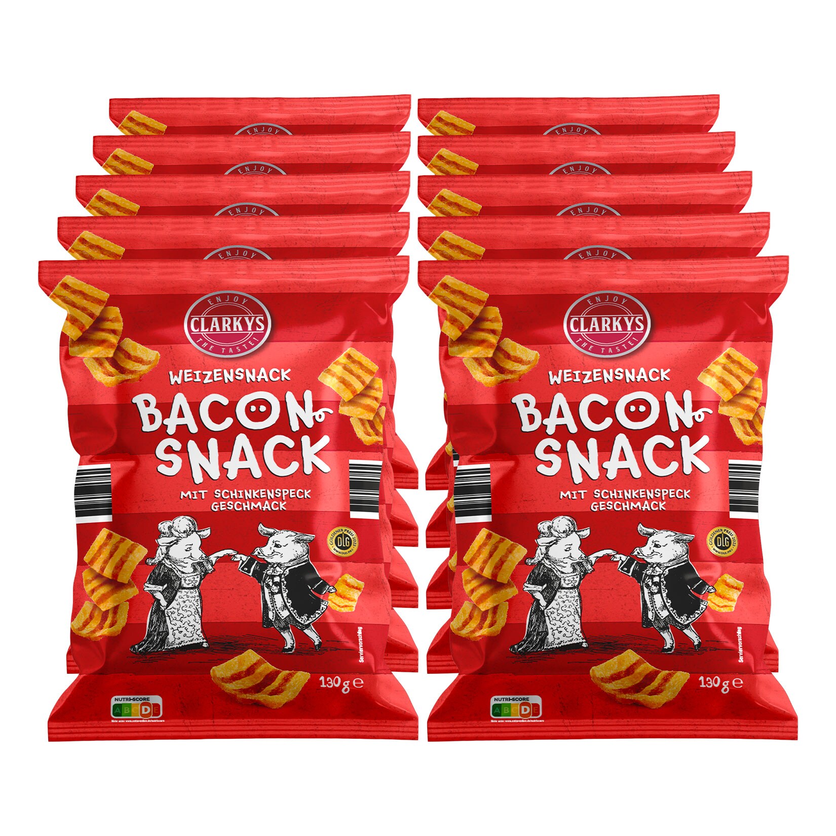 Clarkys Bacon Snack 130 g, 10er Pack - Bild 1