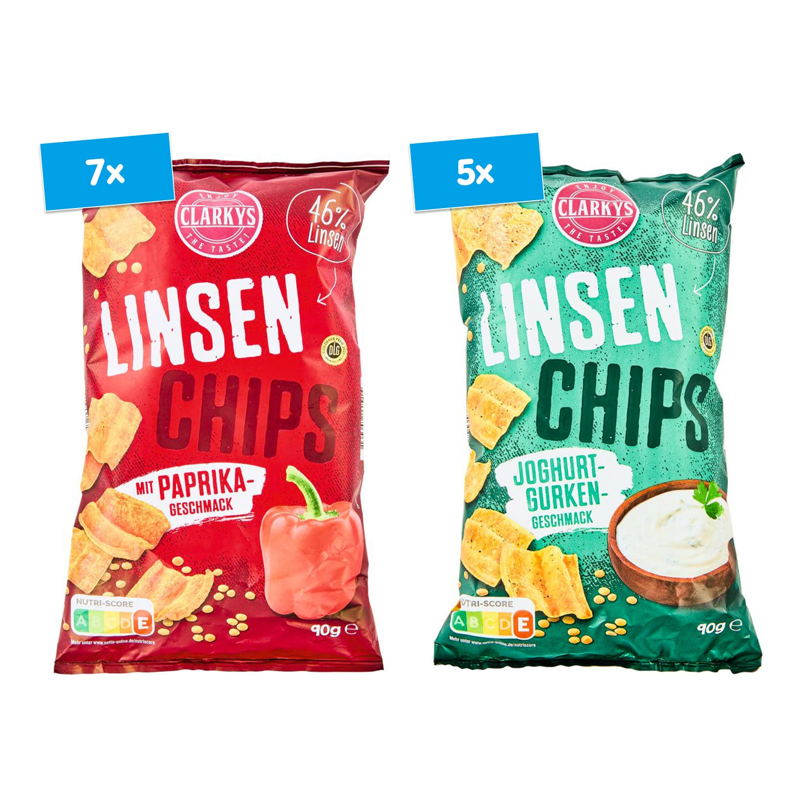 Clarkys Linsenchips 90 g, verschiedene Sorten, 12er Pack - Bild 1