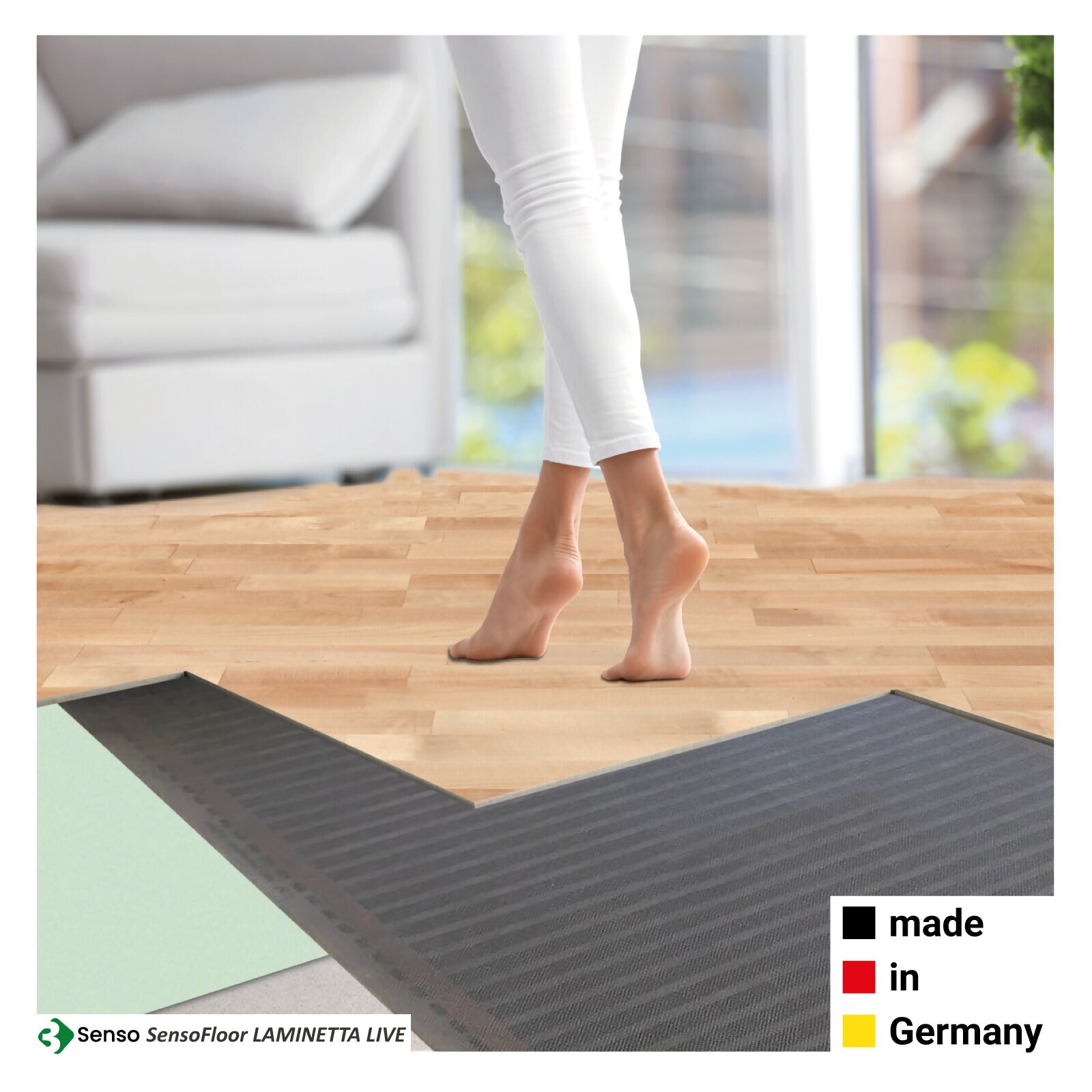 3Senso Fußbodenheizung LAMINETTA LIVE für Laminat, Parkett, Klickvinyl – 2,75 m² (220 Watt) – Variante Wohnraum IPX0 | 04262477251675