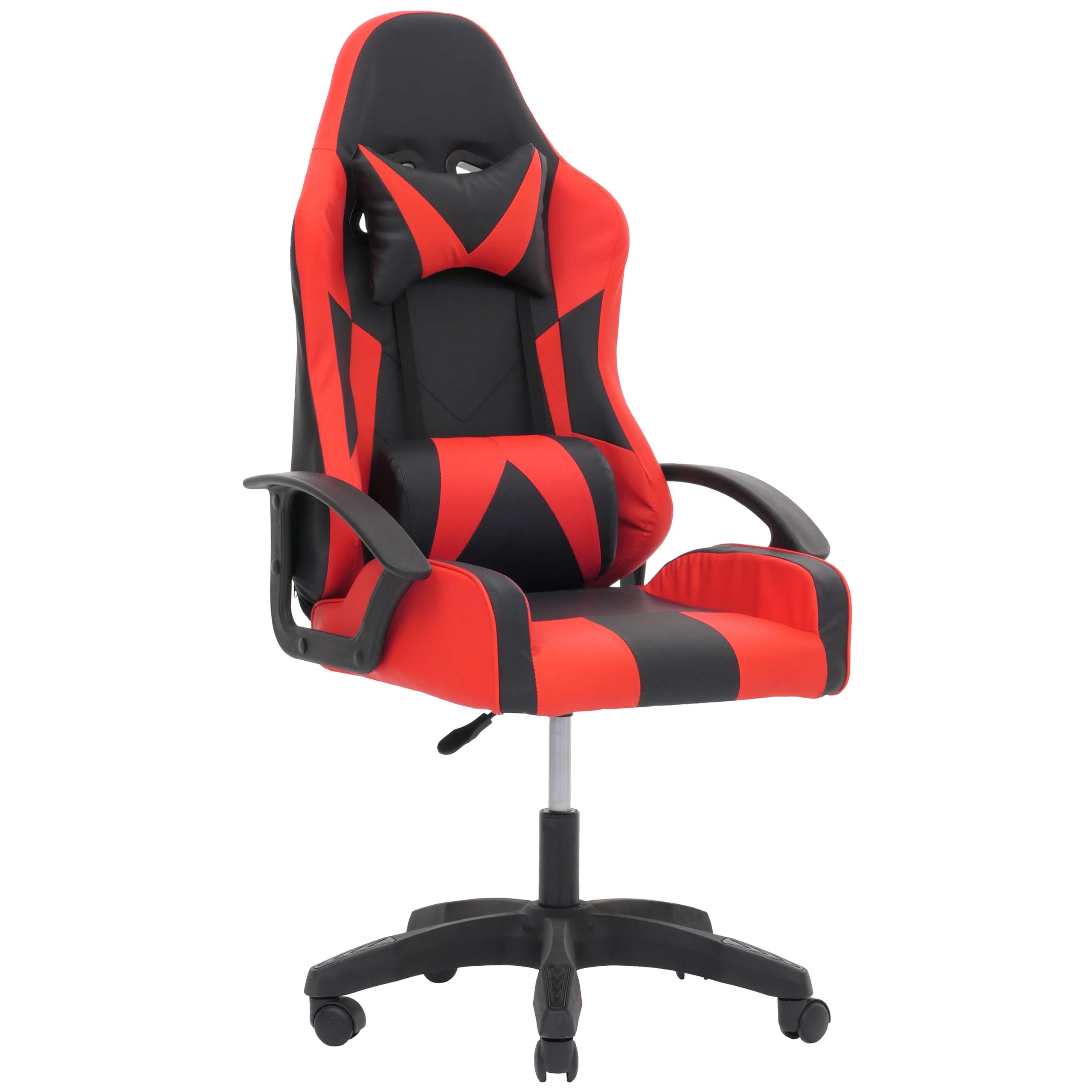 B&uuml;rostuhl MCW-N63, Schreibtischstuhl Gamingstuhl Chefsessel B&uuml;rosessel, 180kg belastbar, Kunstleder schwarz/rot - Bild 1