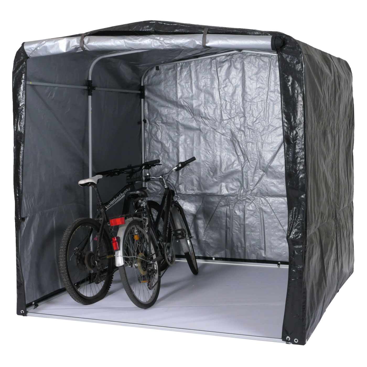 Fahrradgarage MCW-N61, Foliengarage Aufbewahrungsgarage Garagenzelt, Alu UV-Schutz wasserfest, 201x201x201cm ~ anthrazit - Bild 1