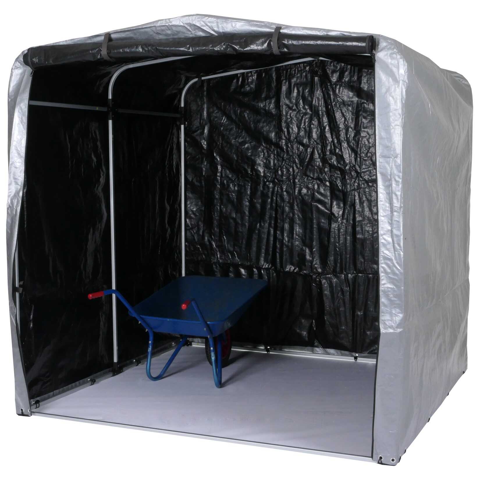 Gerätehaus MCW-N61, Gartenschuppen Geräteschuppen Gartenhaus, Alu UV-Schutz wasserfest, 201x201x201cm ~ silber | 04057651658643