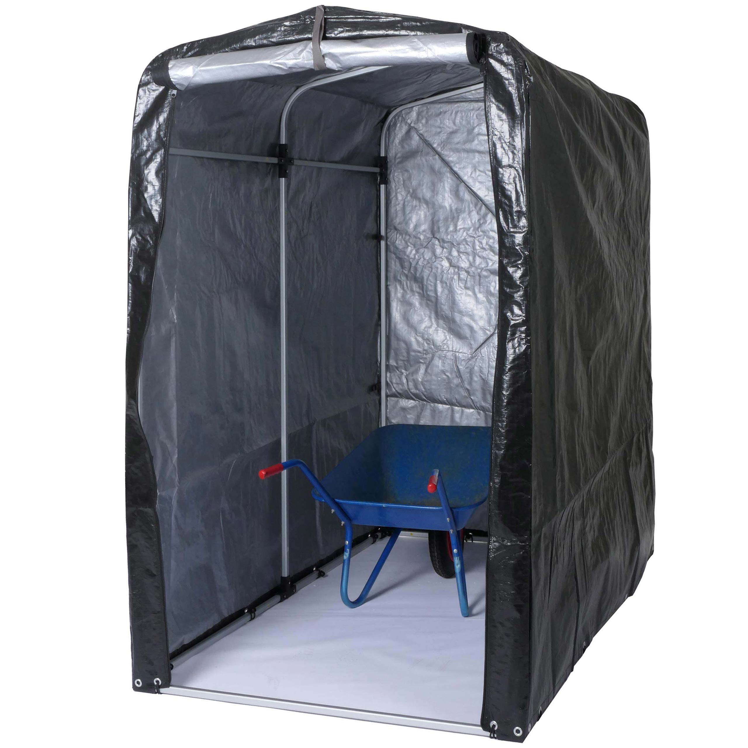 Ger&auml;tehaus MCW-N61, Gartenschuppen Ger&auml;teschuppen Gartenhaus, Alu UV-Schutz wasserfest, 201x121x201cm ~ anthrazit - Bild 1