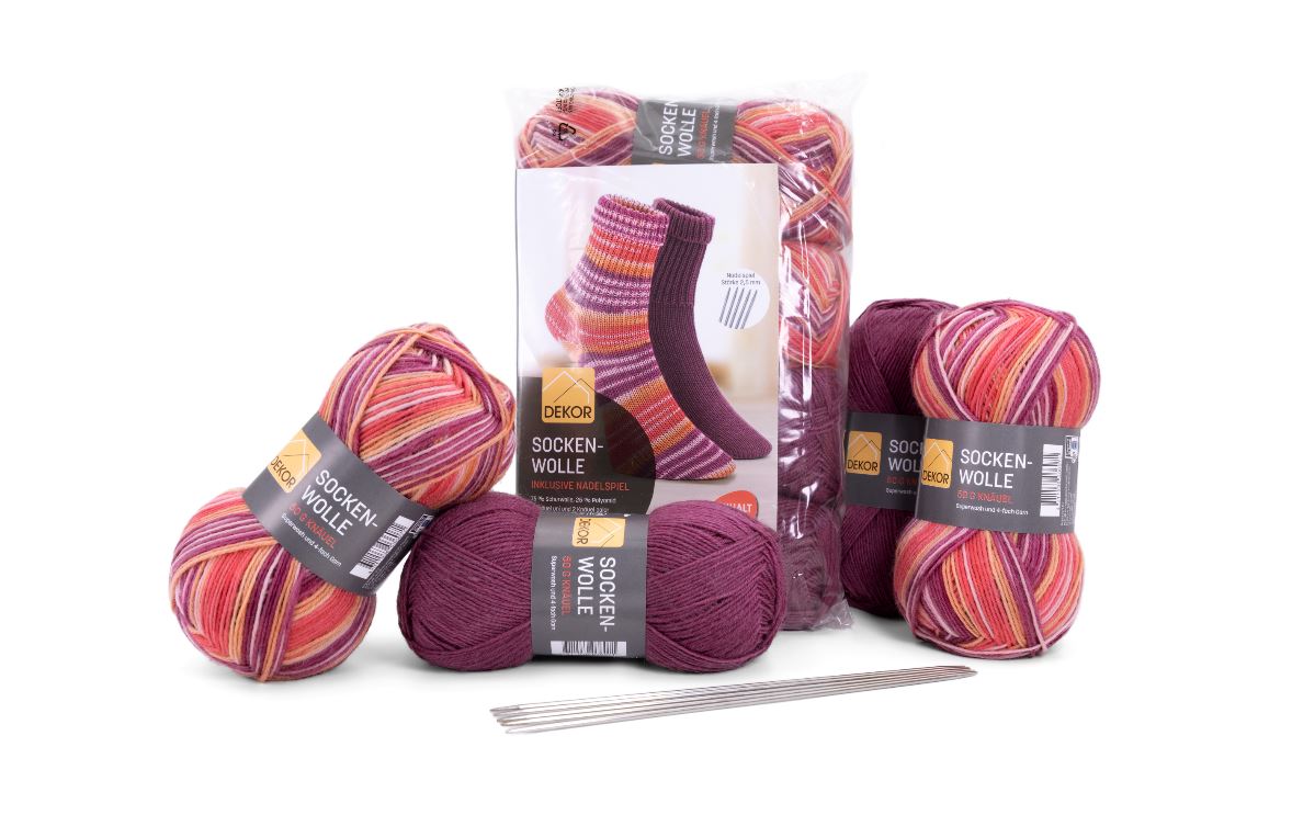 Sockenstrickset 4er Pack -versch. Farben - lila - Bild 1