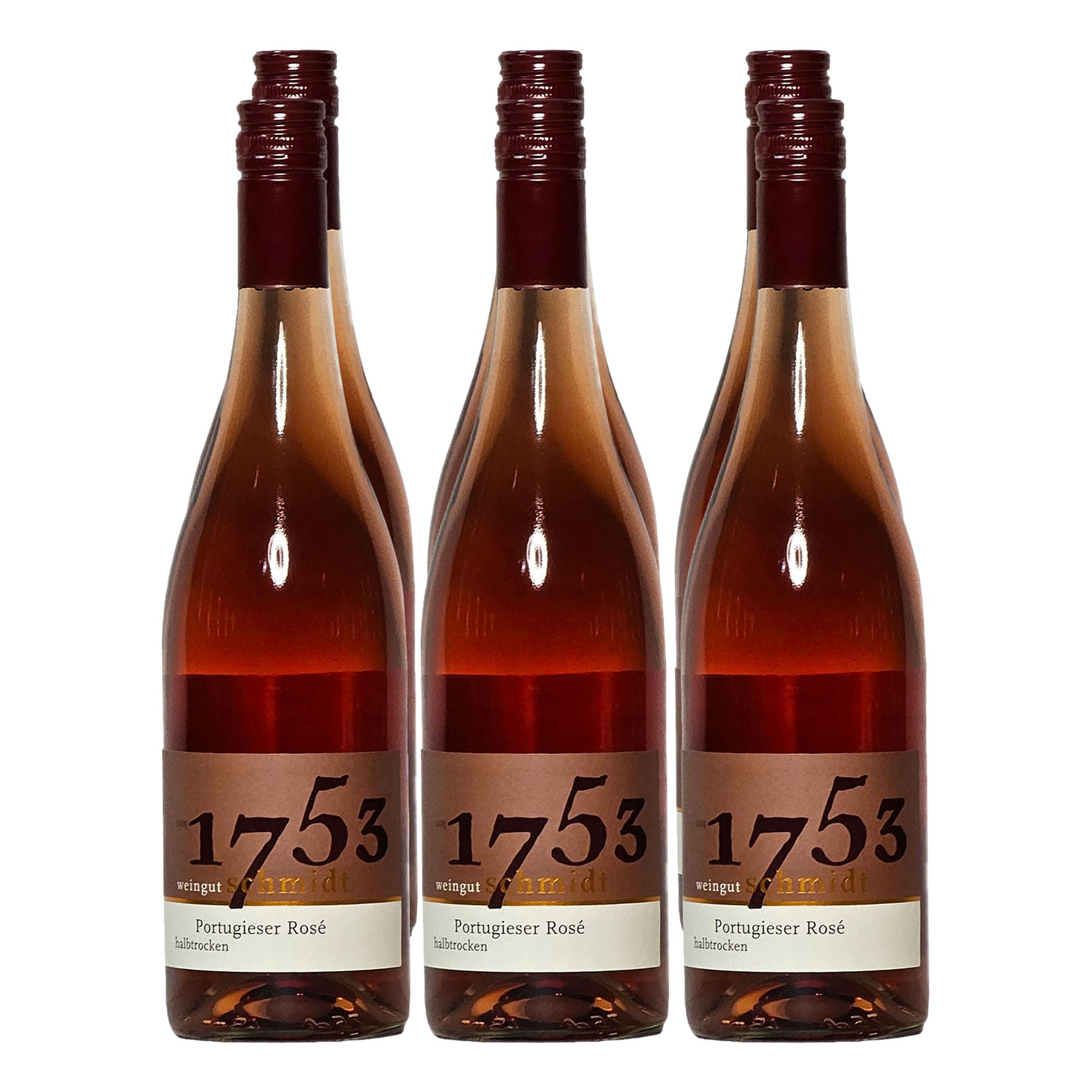 Weingut Schmidt 2023er Portugieser Ros&eacute; halbtrocken 11,0 % vol 6 x 0,75 Liter - Bild 1
