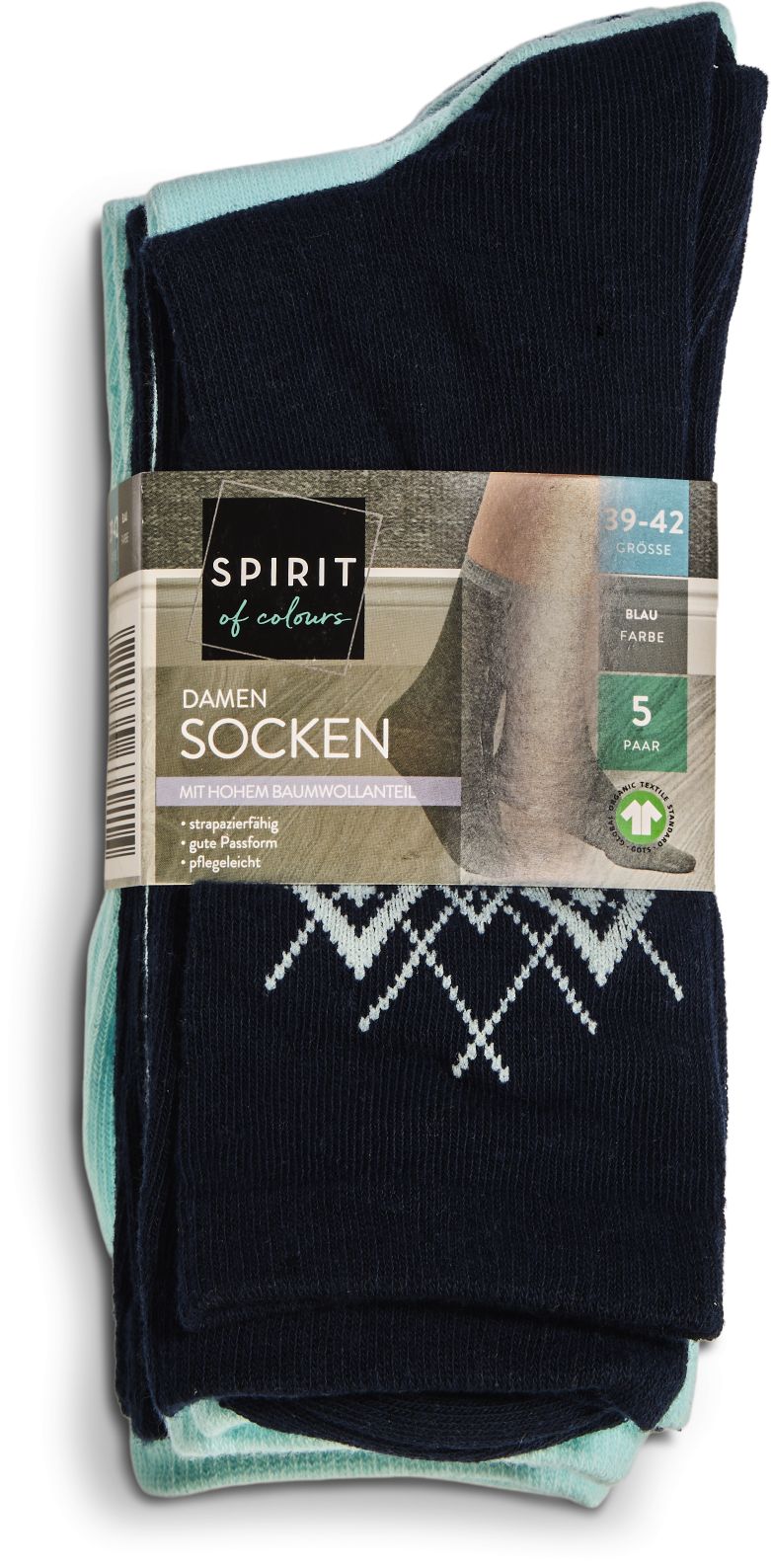 Spirit of Colours Damen Socken 5er - blau 35/38 - Bild 1