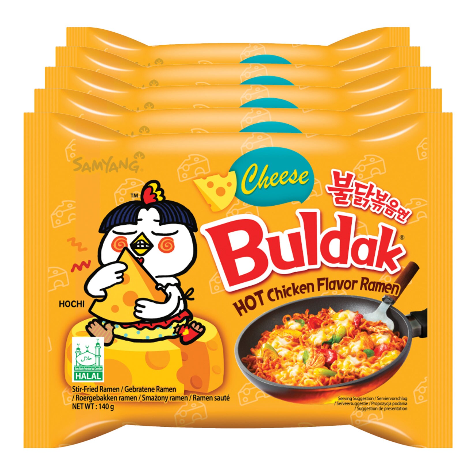 Sam Yang Noodle Hot Chicken Cheese 140g, 5er Pack - Bild 1