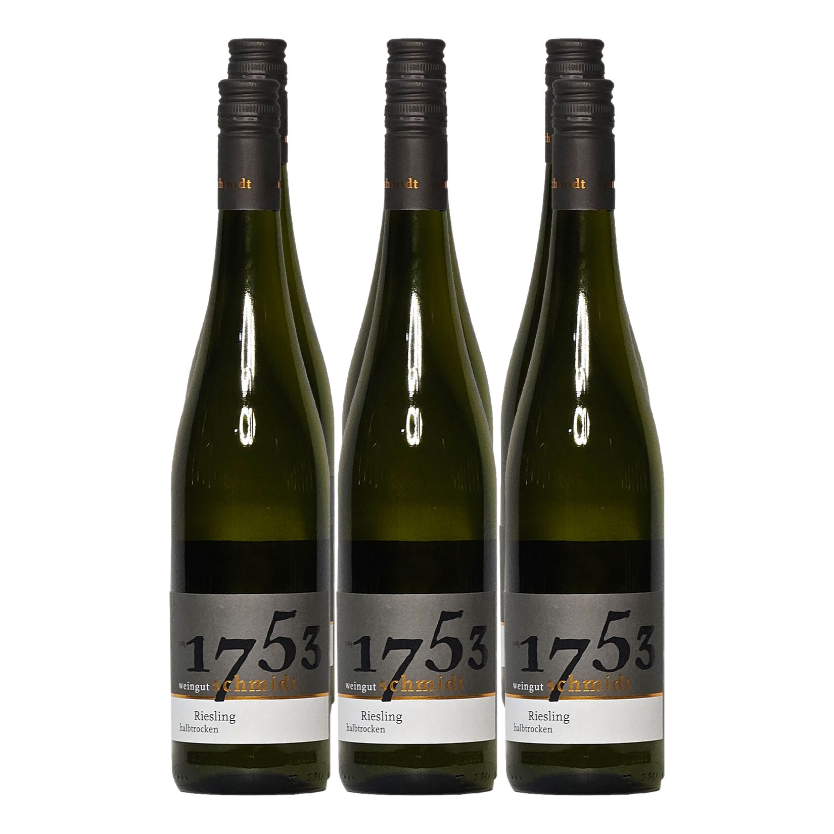 Weingut Schmidt 2022er Obermoscheler Silberberg Riesling halbtrocken 12,0 % vol 6 x 0,75 Liter - Bild 1