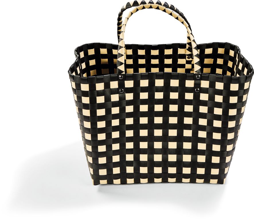 Flechttasche schwarz/ecru - Bild 1