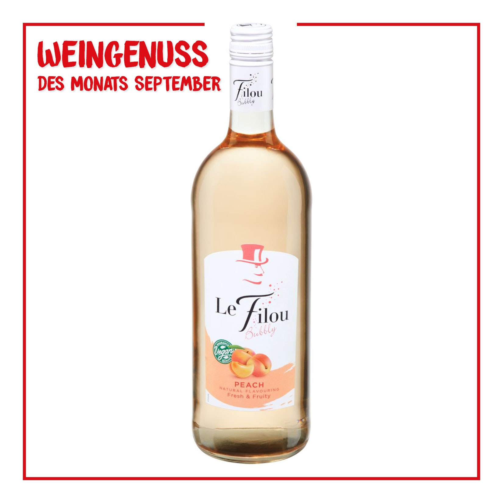 Le Filou Bubbly Peach 6,9 % vol 1 Liter - Bild 1