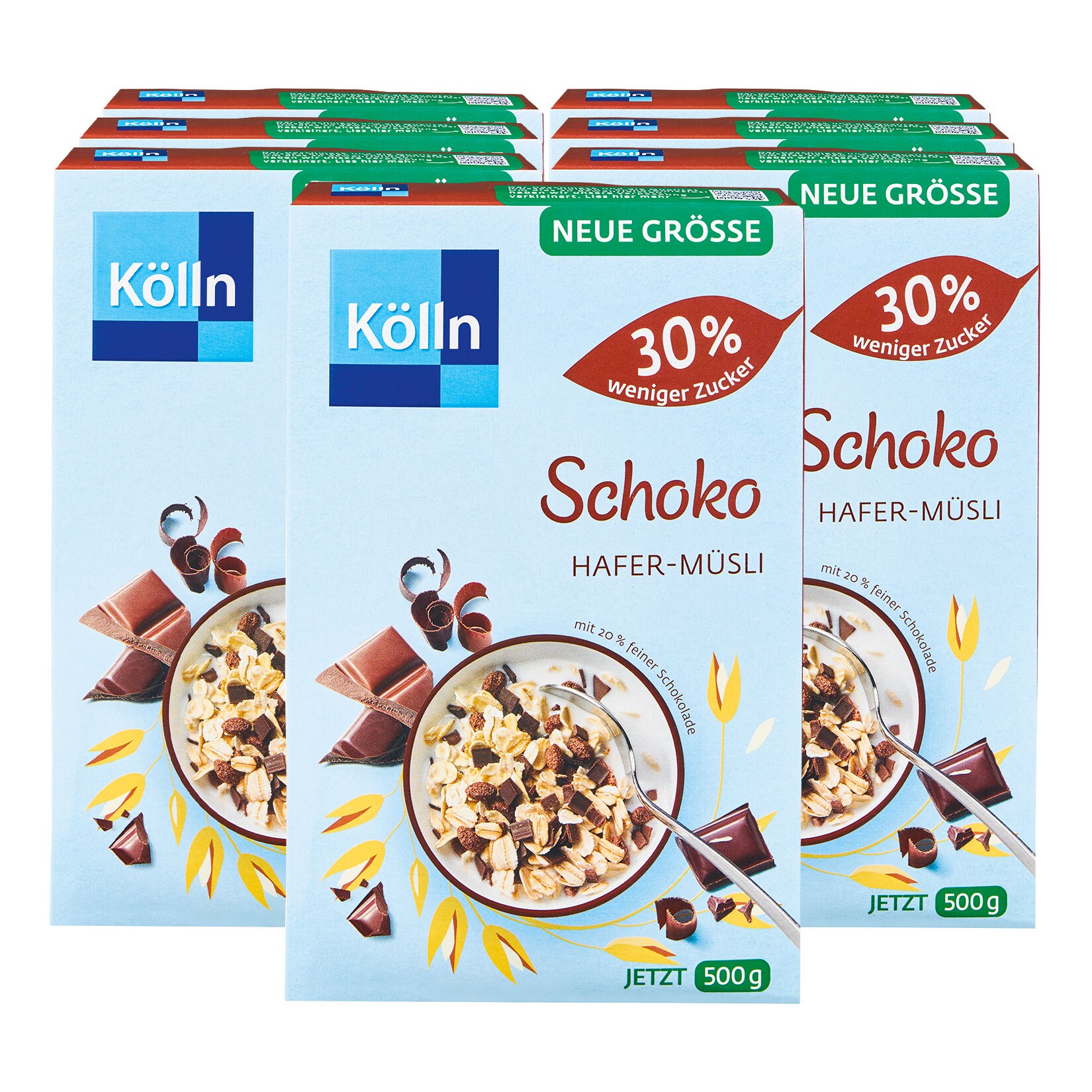 K&ouml;lln Schoko M&uuml;sli 30% weniger Zucker 500 g, 7er Pack - Bild 1