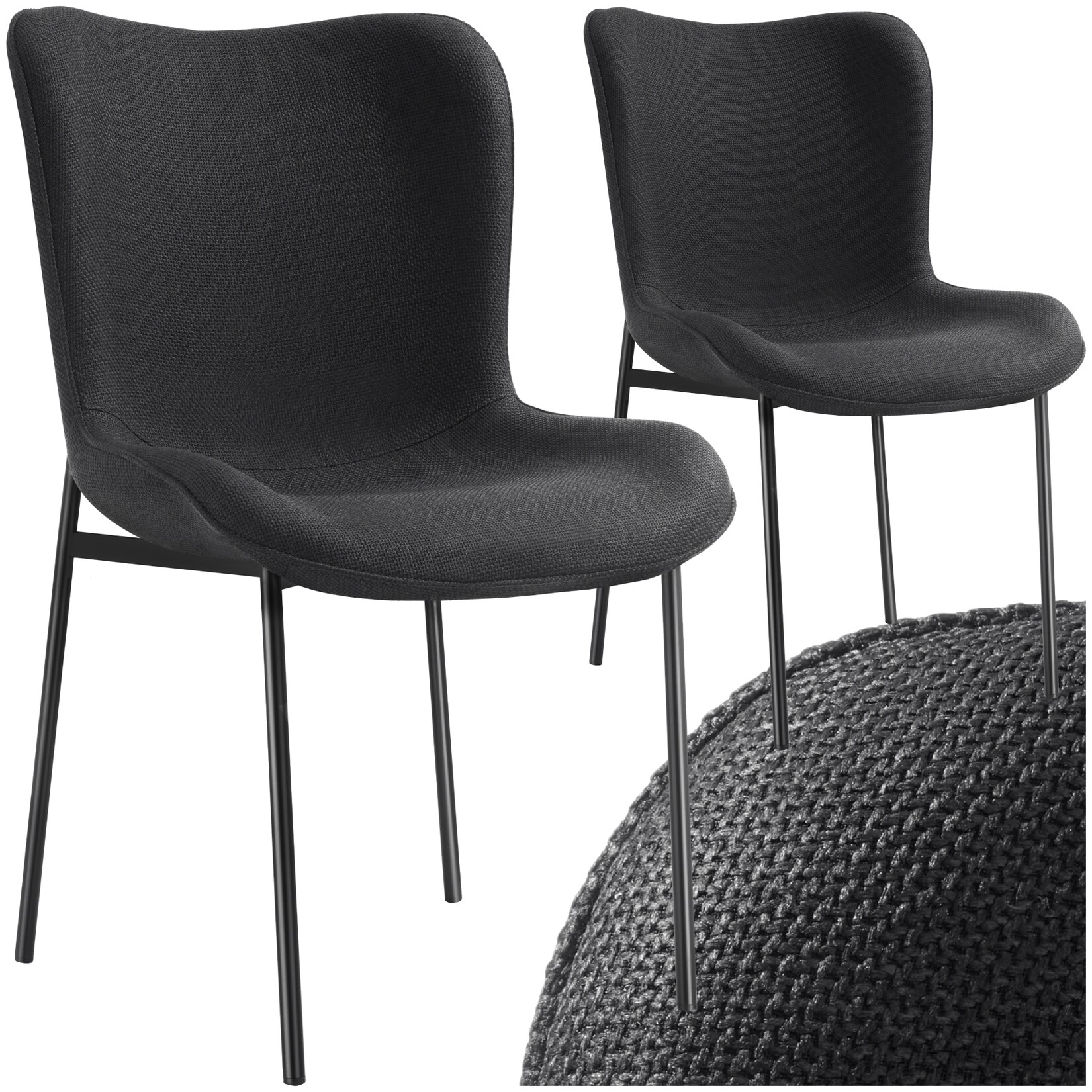 tectake® Polsterstuhl, ergonomische Form mit hoher Rückenlehne, bodenschonende Kunststoffkappen, 54 x 62 x 90 cm | 04061173269225