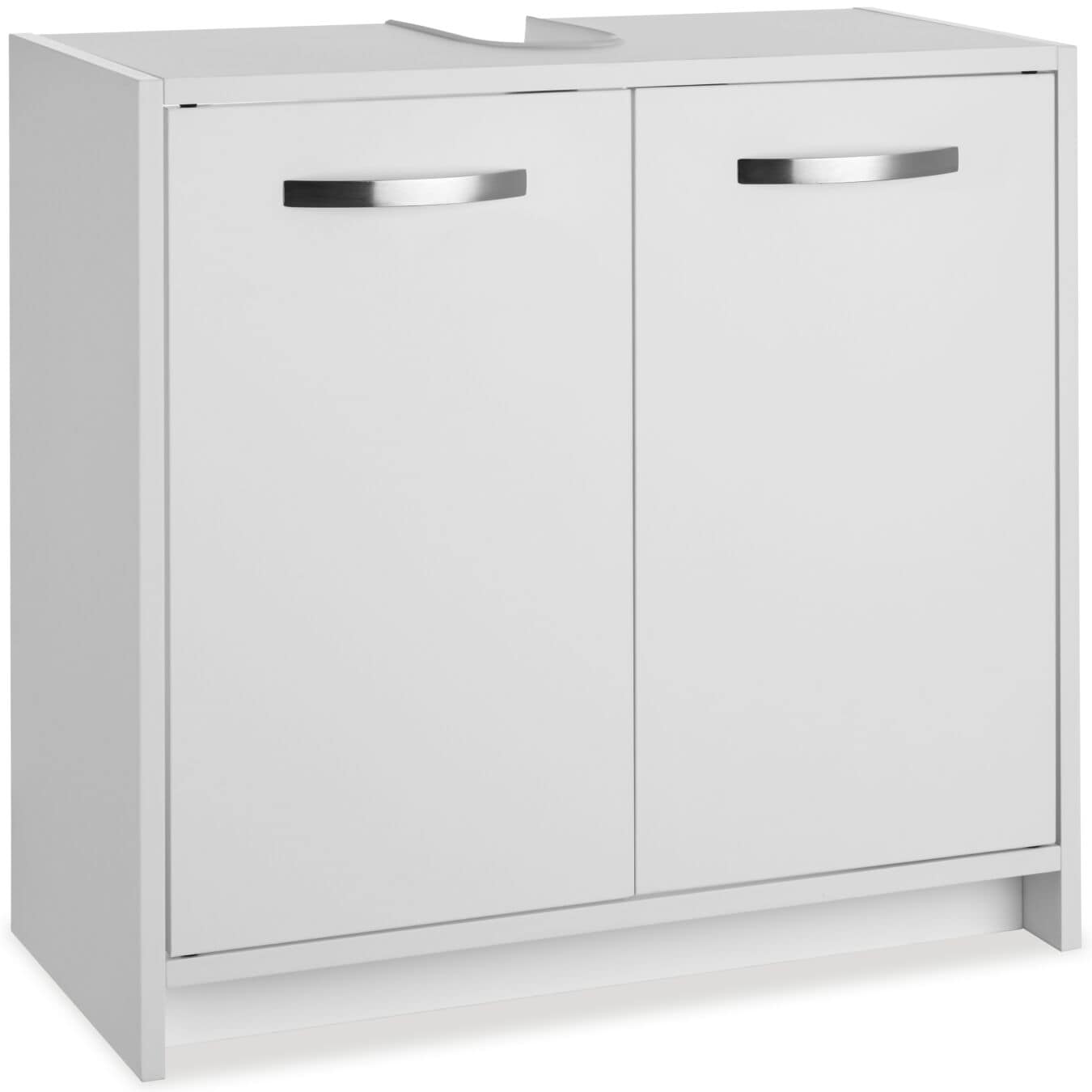 tectake® Waschbeckenunterschrank, großer Stauraum, 2 leichtgängige Flügeltüren, 63 x 31 x 55 cm