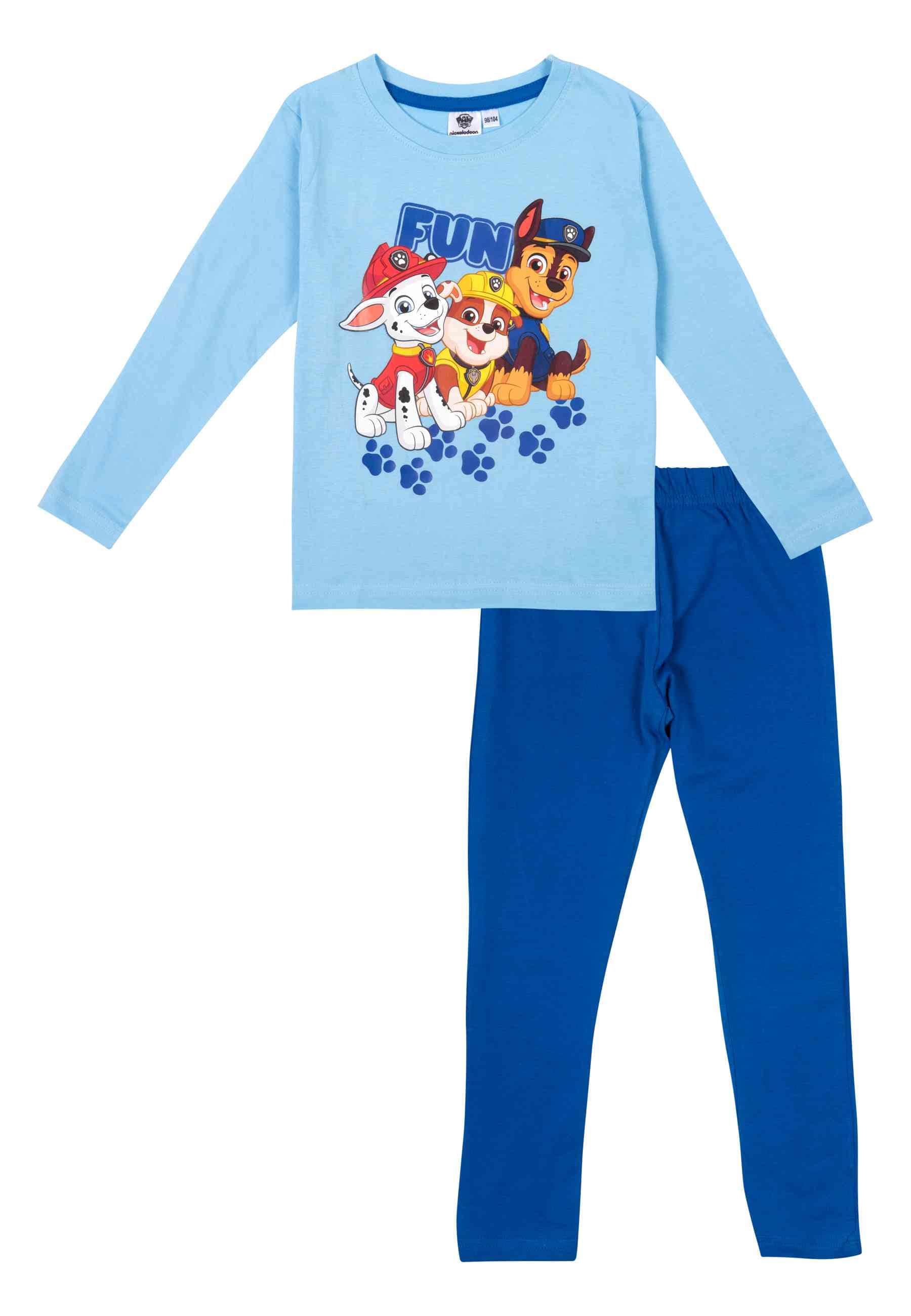 Paw Patrol Jungen und M&auml;dchen Schlafanzug 2tlg - Jungen, hellblau- blau, Gr. 98/104 - Bild 1