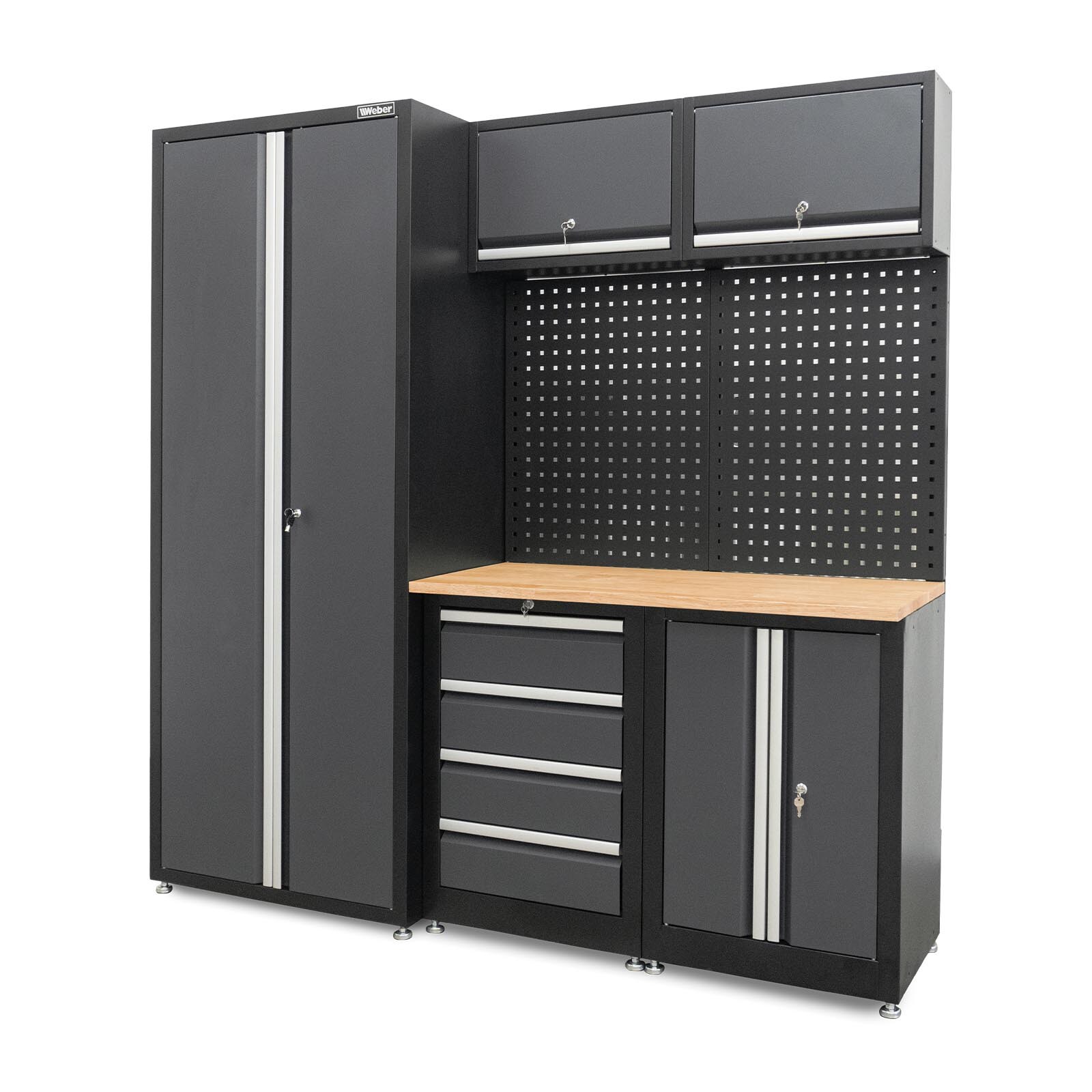 Weber Schranksystem Serie 450 8-teilig grau | 00653415917830