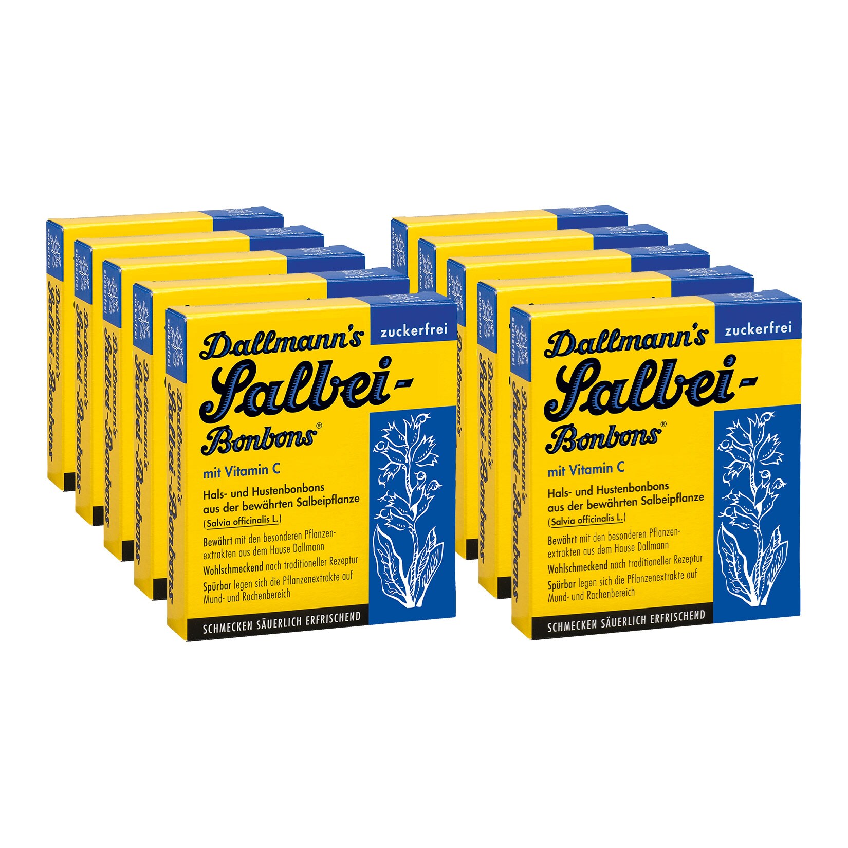 Dallmanns Salbei Bonbons ohne Zucker 37 g, 10er Pack - Bild 1