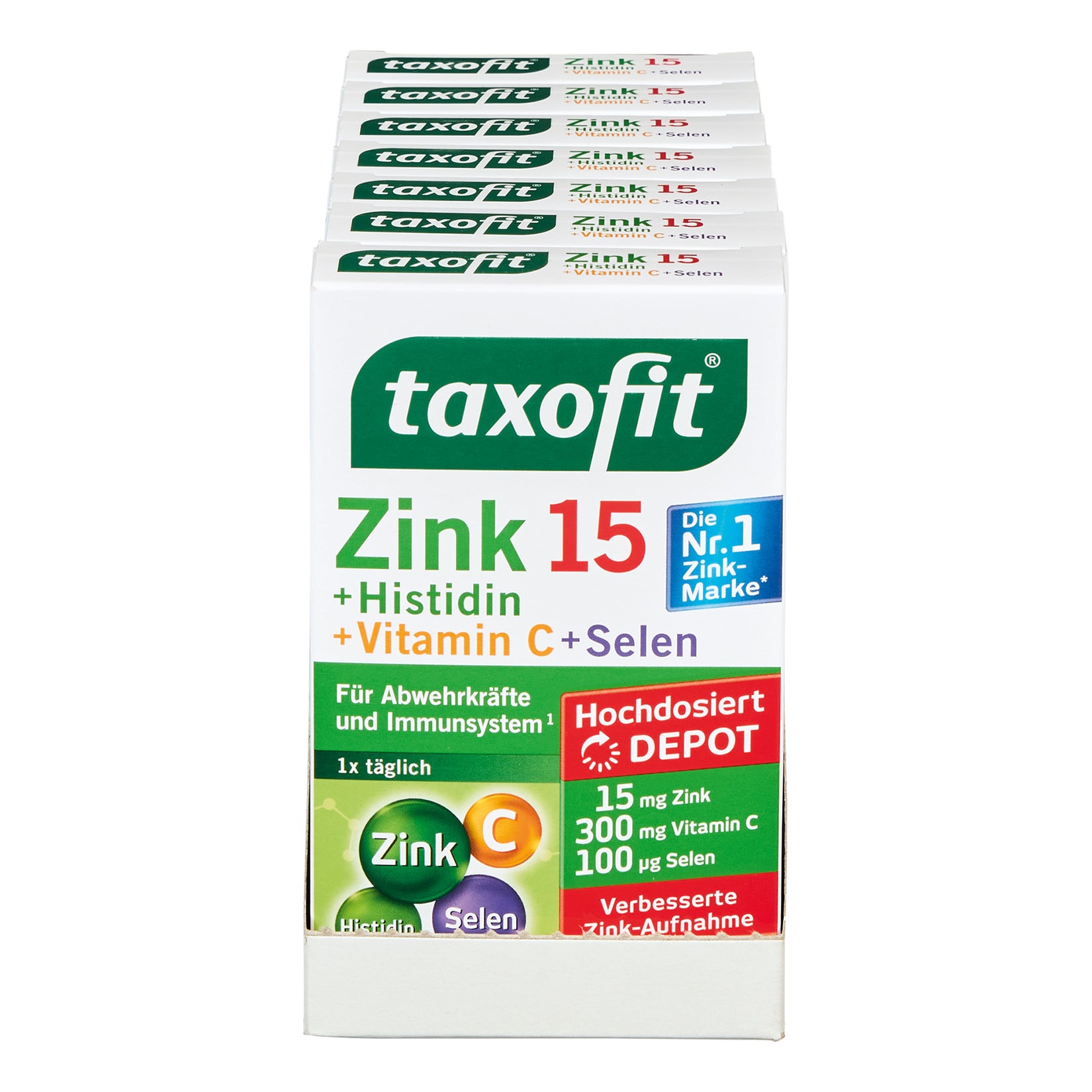 taxofit Tabletten Zink+Histidin+Selen 31,2 g, 7er Pack - Bild 1