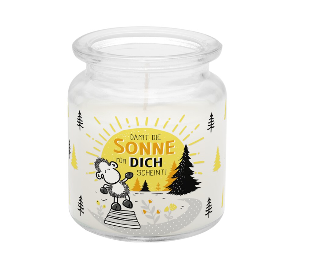 Sheepworld Kerze im Glas - versch. Ausf&uuml;hrungen - SONNE - Bild 1