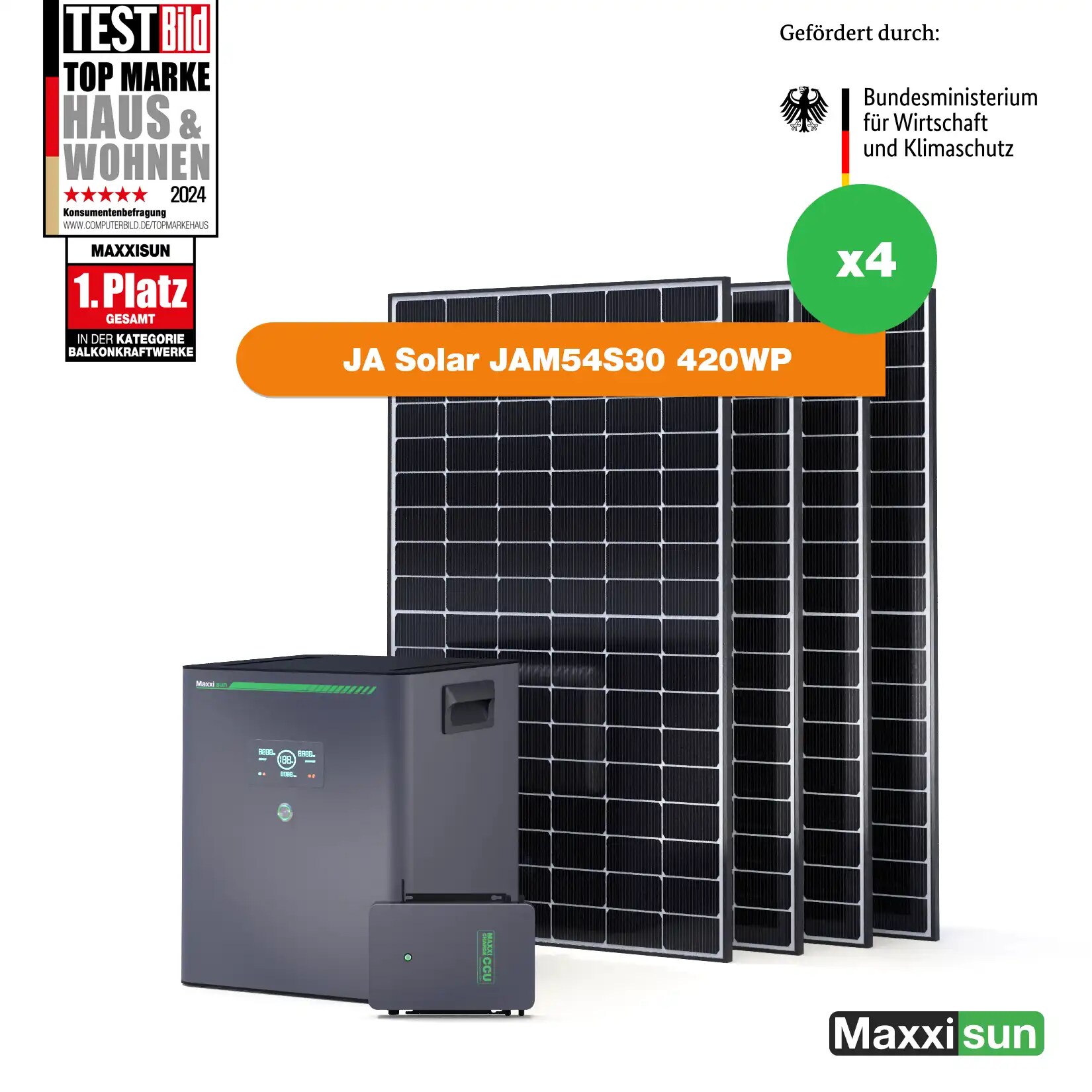Maxxicharge Komplettset 1680Wp | Maxxicharge 5.0 | Ohne Montagesystem | Steckersolarkonform - Bild 1