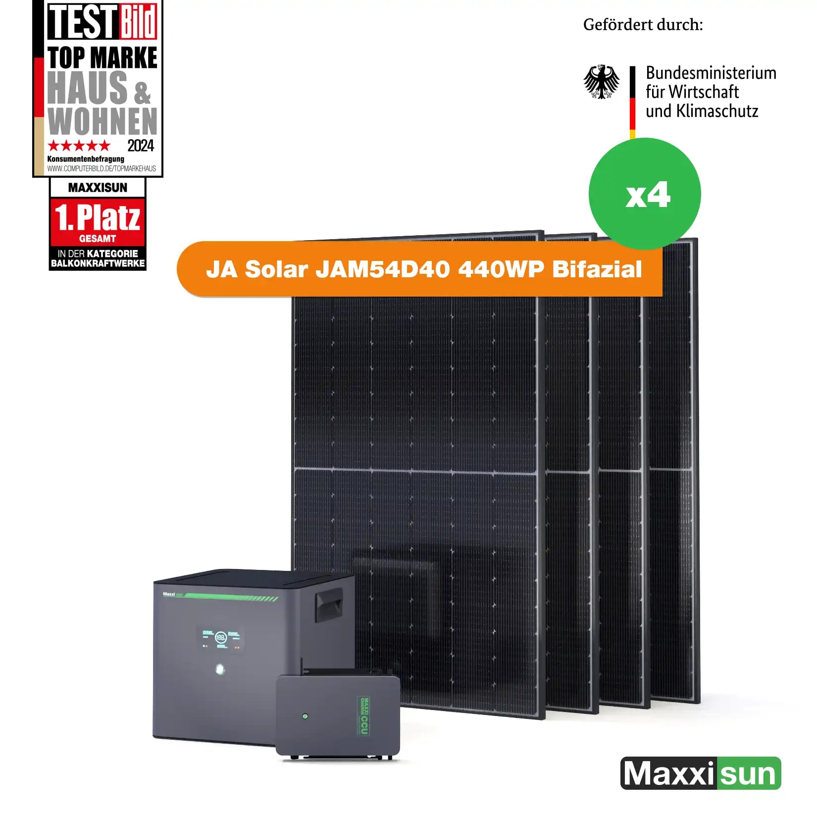 Maxxicharge Komplettset 1760Wp | Maxxicharge 3.0 | Ohne Montagesystem | Steckersolarkonform - Bild 1
