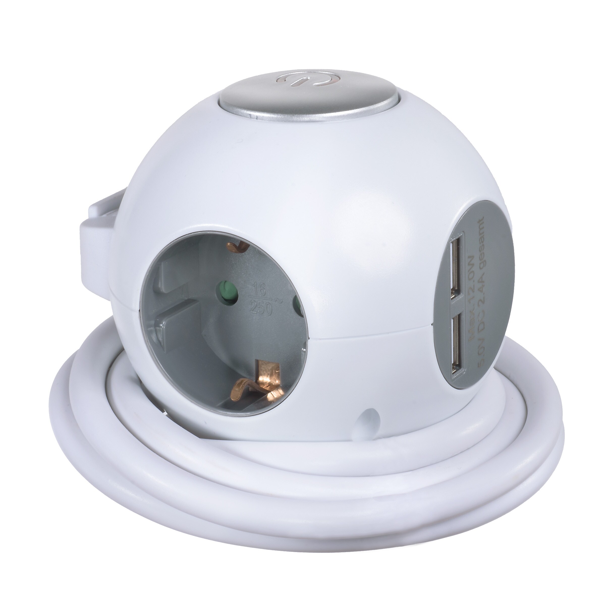 Vivanco Powerglobe Desktop 3fach Steckdosenw&uuml;rfel - Bild 1