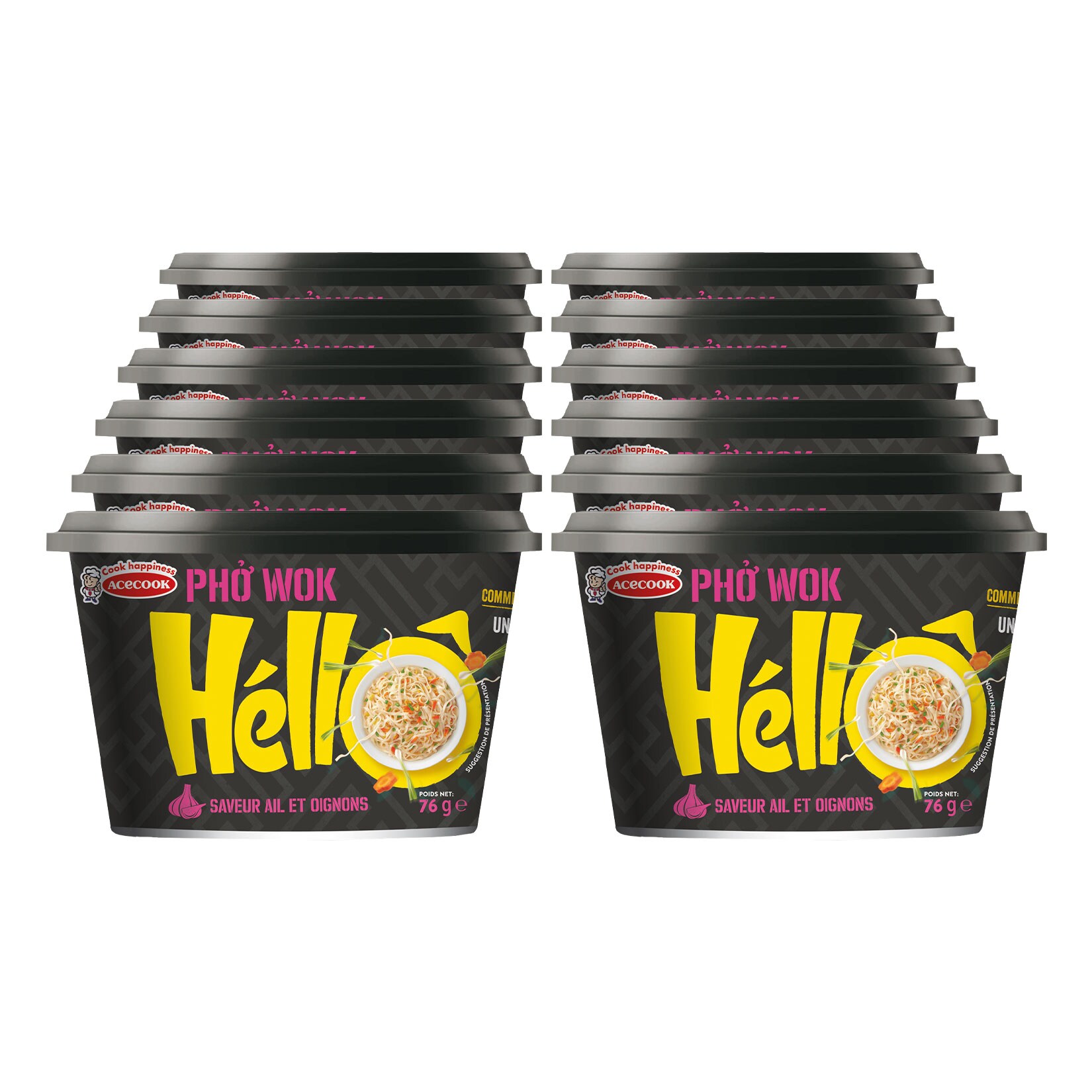 Acecook Pho Wok Zwiebel Knoblauch 76 g, 12er Pack - Bild 1