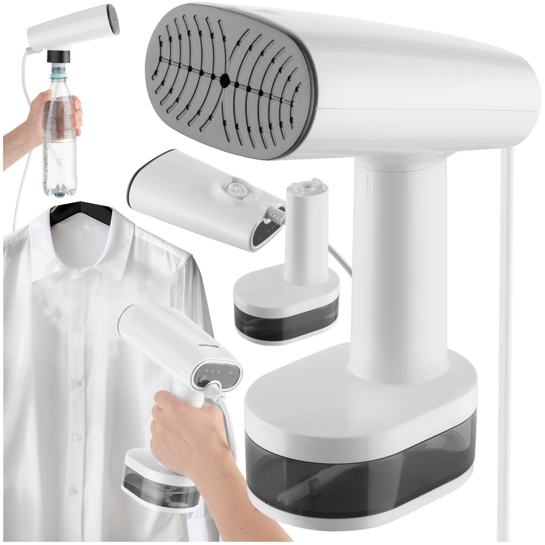 tectake&reg; Dampfgl&auml;tter, 3 Dampfmodi und Trockenb&uuml;gelfunktion, Aluminium-Heizplatte, textilschonend, LCD-Display, 15 x 9,5 x 23 cm - Bild 1