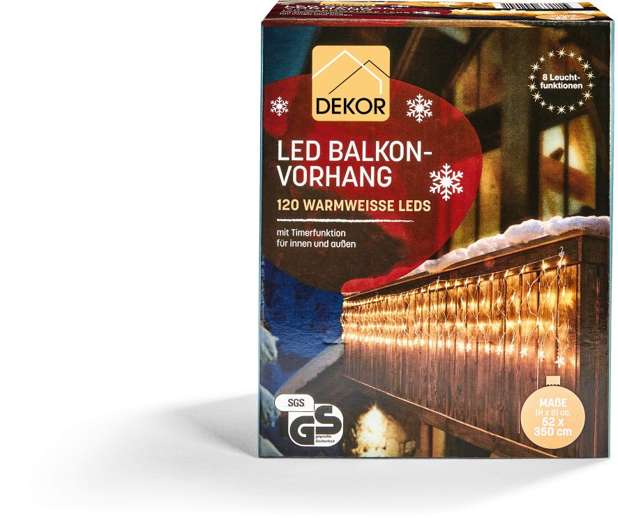 LED Balkonvorhang mit Sternen - versch. Ausf&uuml;hrungen - Sterne - Bild 1