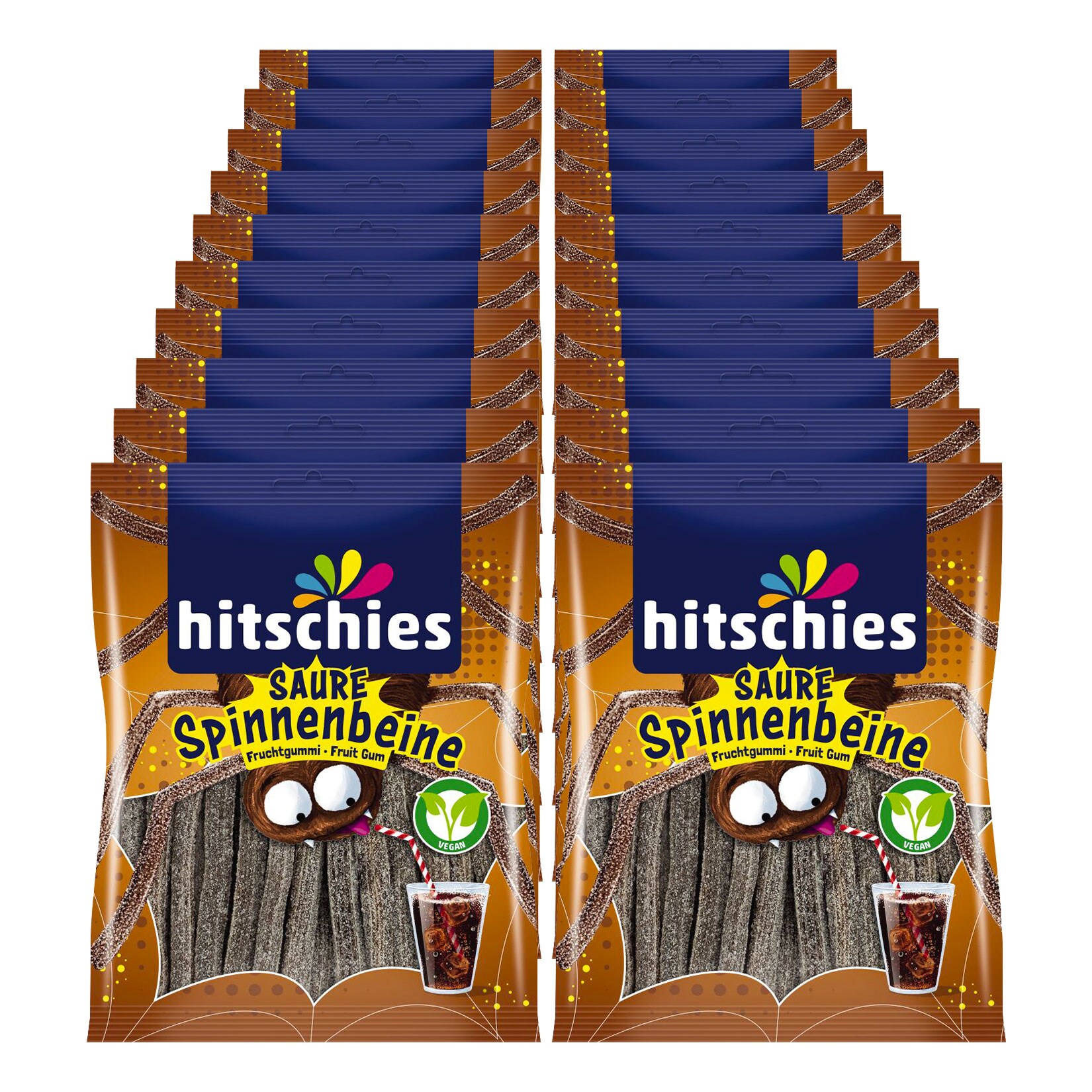hitschies Saure Spinnenbeine Cola vegan 125 g, 20er Pack - Bild 1